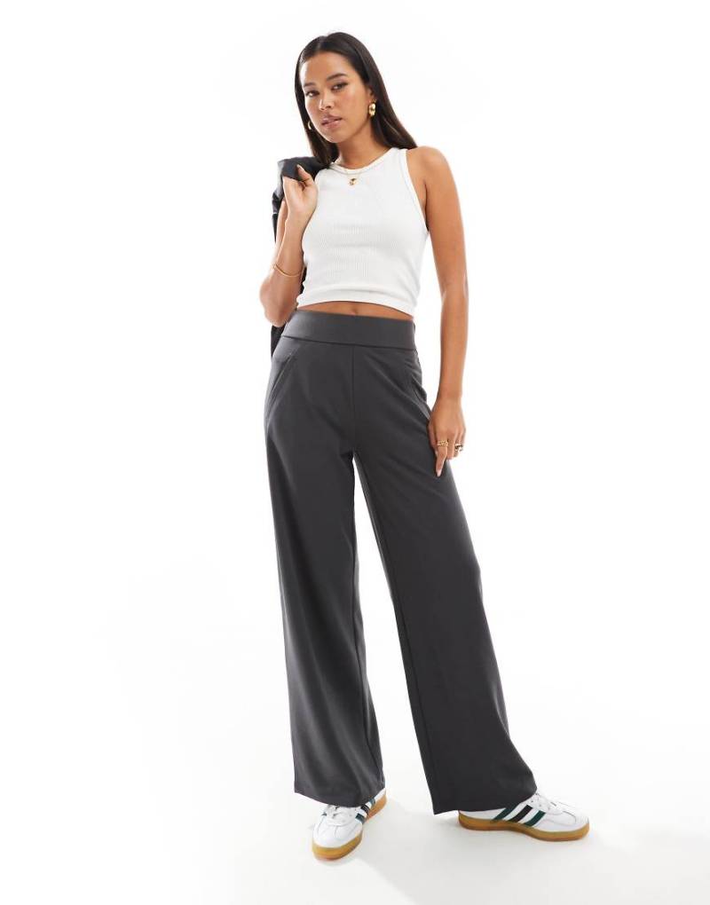 JDY - Elegante Hose in Anthrazit mit weitem Schnitt-Grau von JDY