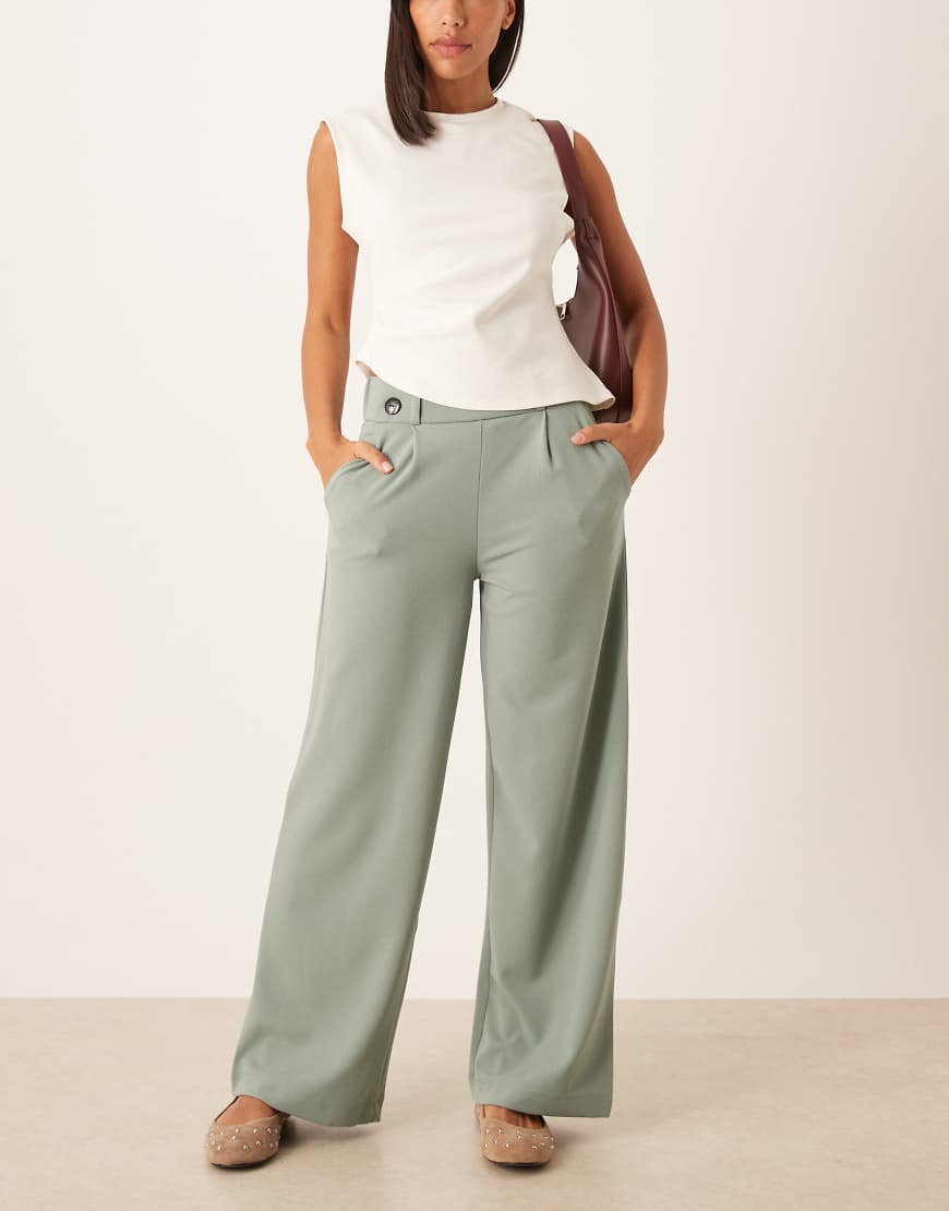 JDY - Elegante Hose in Blaugrün mit hohem Bund und weitem Schnitt JDY - Elegante Hose in Blaugrün mit hohem Bund und weitem Schnitt von JDY