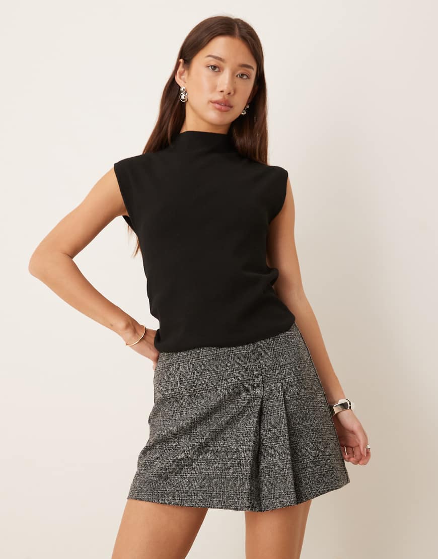 JDY - Eleganter Minirock in Grau kariert-Brown von JDY