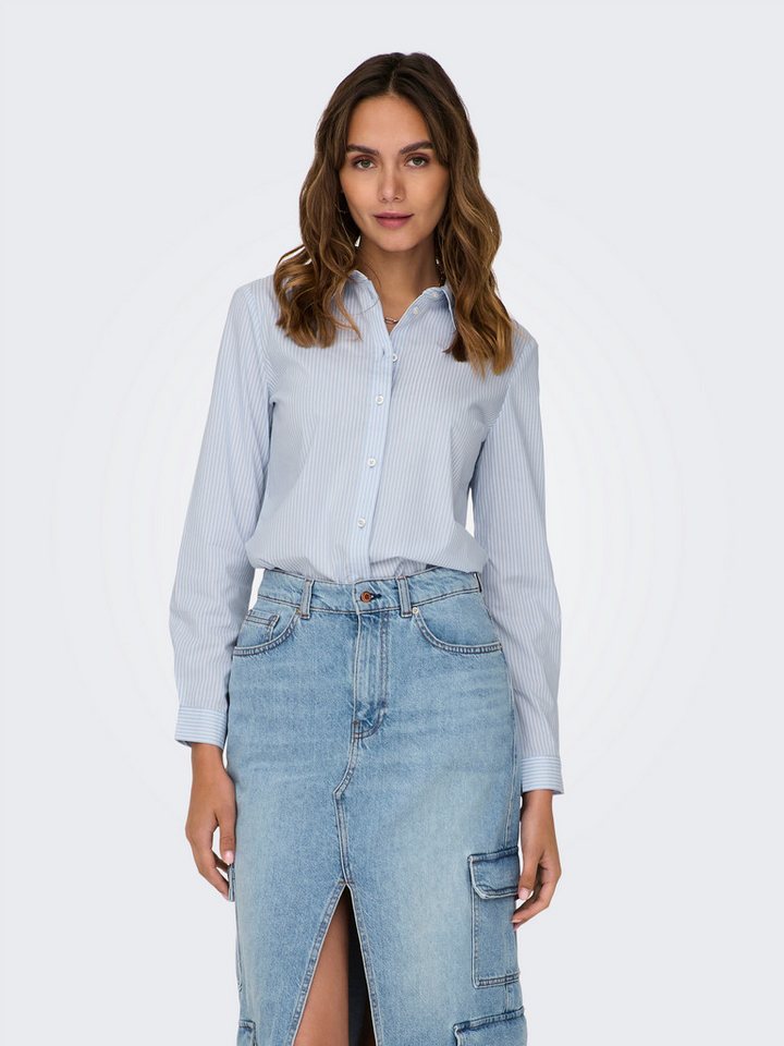 JDY Hemdbluse JDYMIO L/S SHIRT WVN NOOS unifarben oder gestreift von JDY