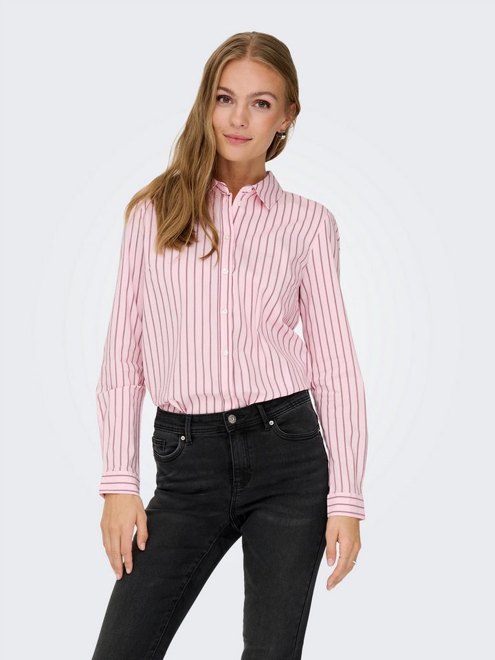 JDY Hemdbluse JDYMIO L/S SHIRT WVN NOOS unifarben oder gestreift von JDY