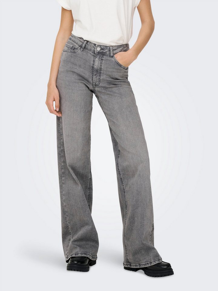 JDY High-waist-Jeans JDYFELINA-FINA HW WIDE JNS LT GREY DNM von JDY