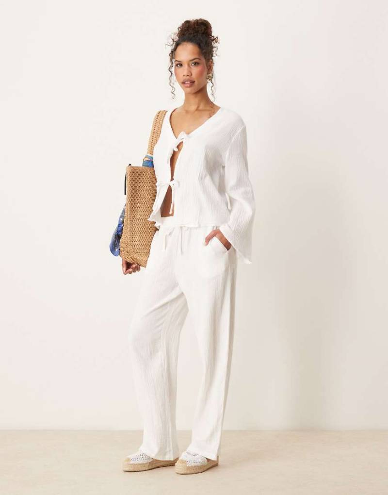 JDY - Hose aus weißem Musselinstoff mit weitem Bein, Kombiteil von JDY
