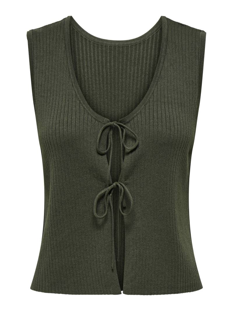 JDY - JDYALEXANDRA S/L REVERSIBLE TIE TOP KNT beluga - Gr. - S von JDY