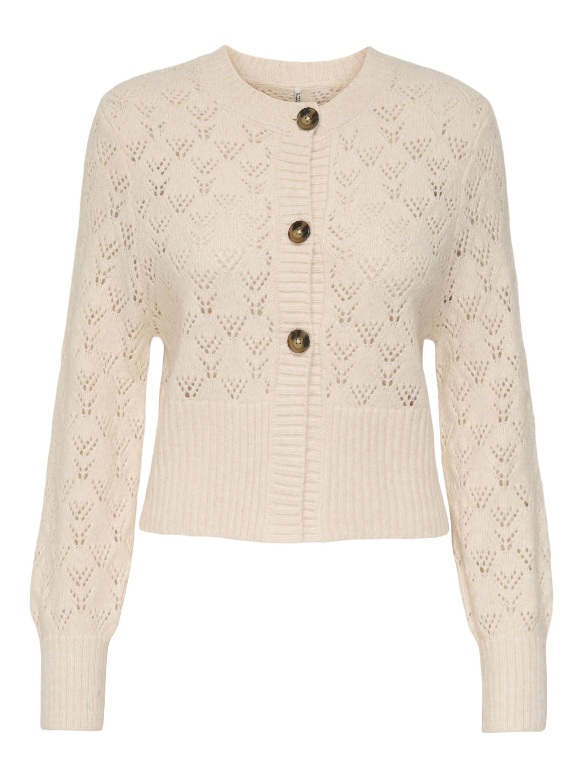 JDY - JDYAMANDA LIFE L/S O-NECK REV. CARDI KNT whitecap gray - Gr. - L von JDY