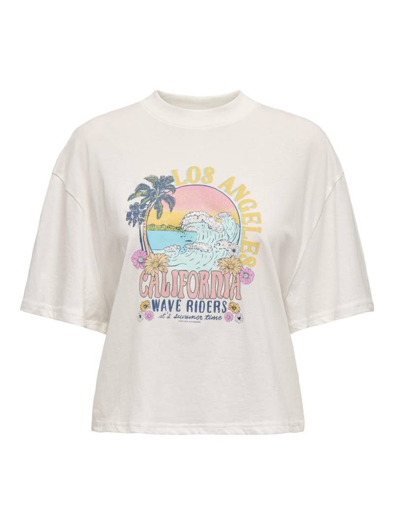 JDY - JDYBENA S/S LOOSE FIT PRINT TOP JRS cloud dancer - Gr. - L von JDY