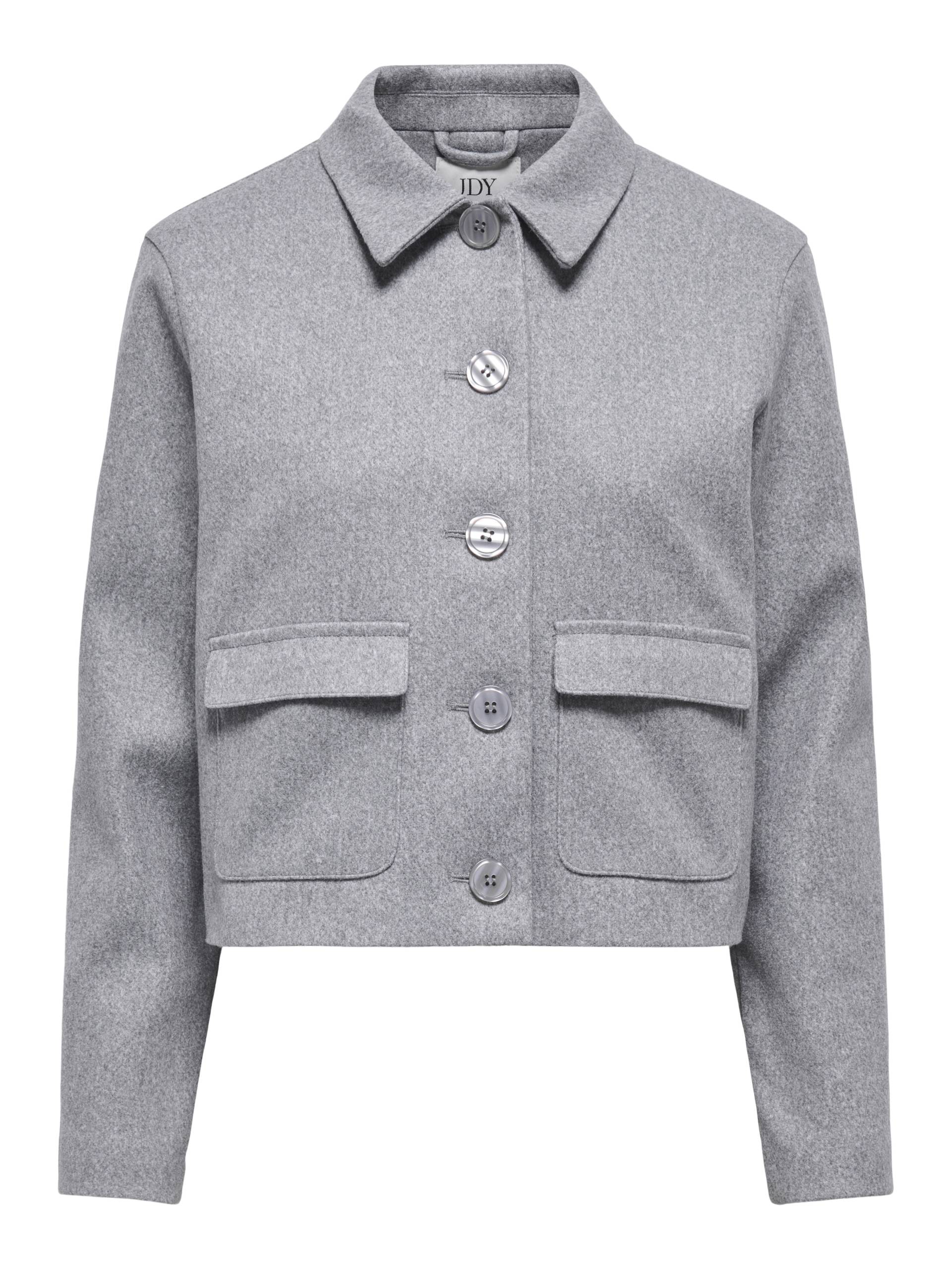 JDY - JDYCALLIE LIFE SHORT JACKET OTW HAB NOOS light grey melange - Gr. - L von JDY