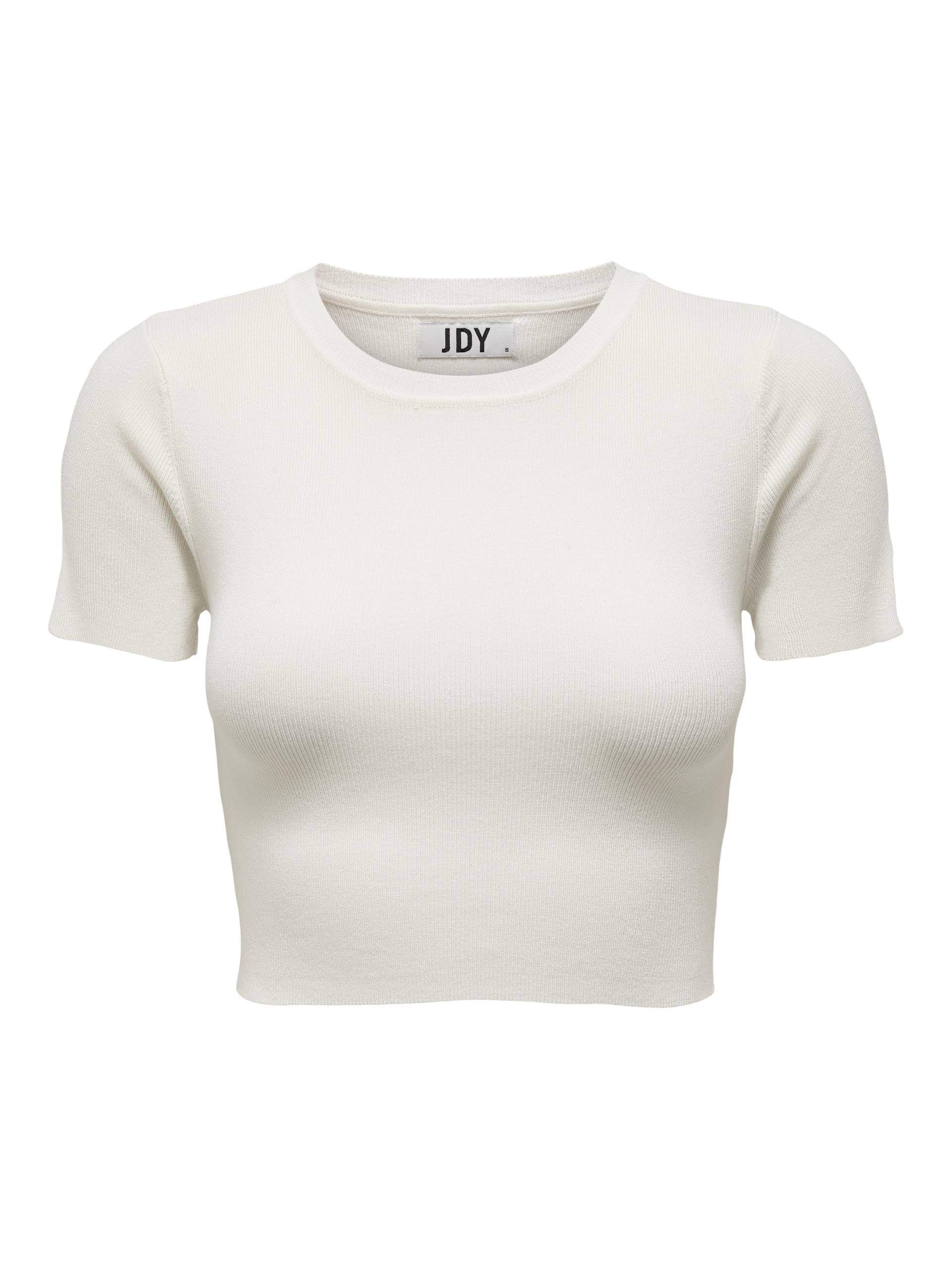 JDY - JDYCIRKELINE S/S CROP TOP KNT NOOS cloud dancer - Gr. - S von JDY