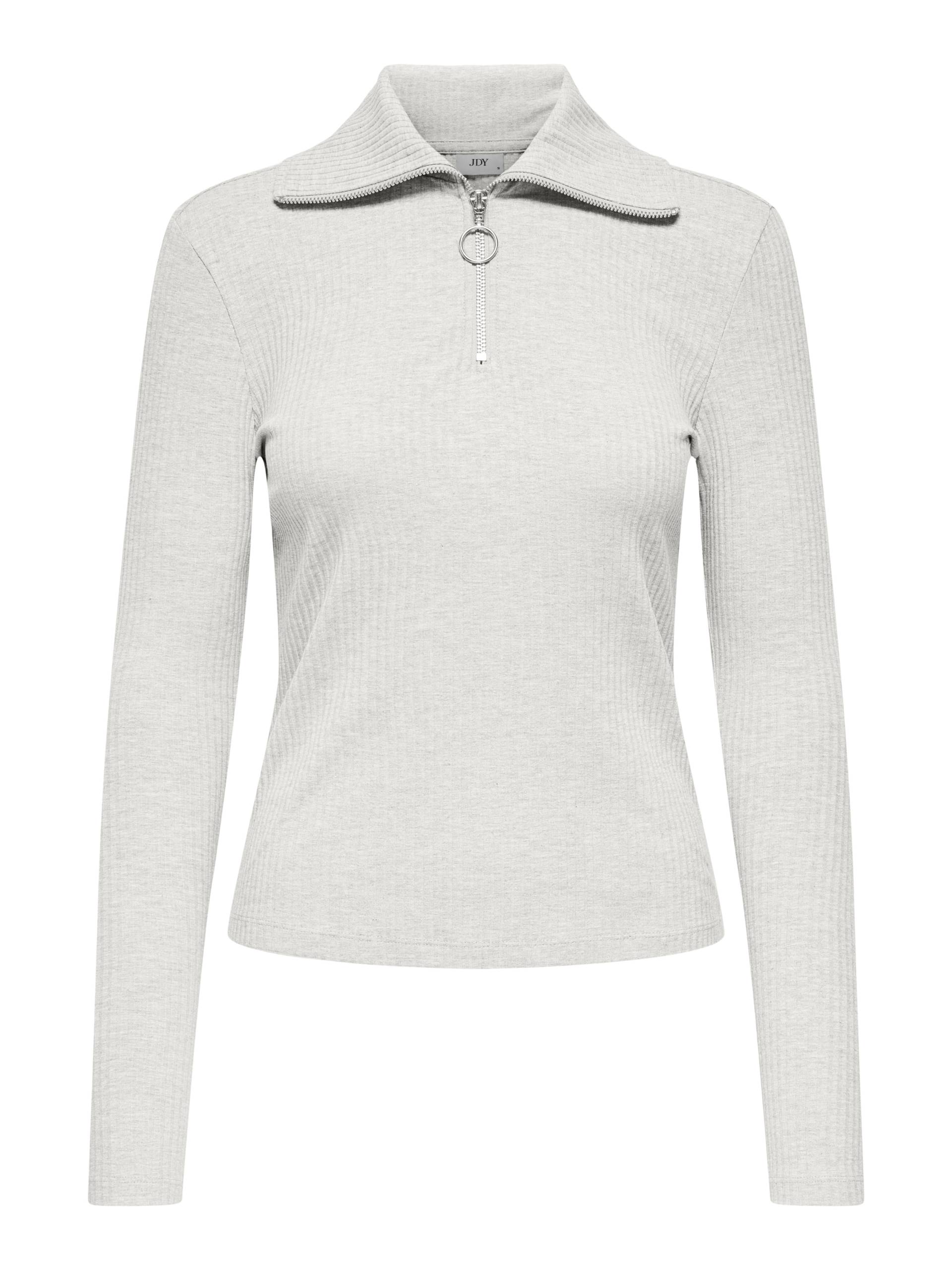 JDY - JDYEFFI L/S HALF ZIP TOP JRS cloud dancer - Gr. - XL von JDY