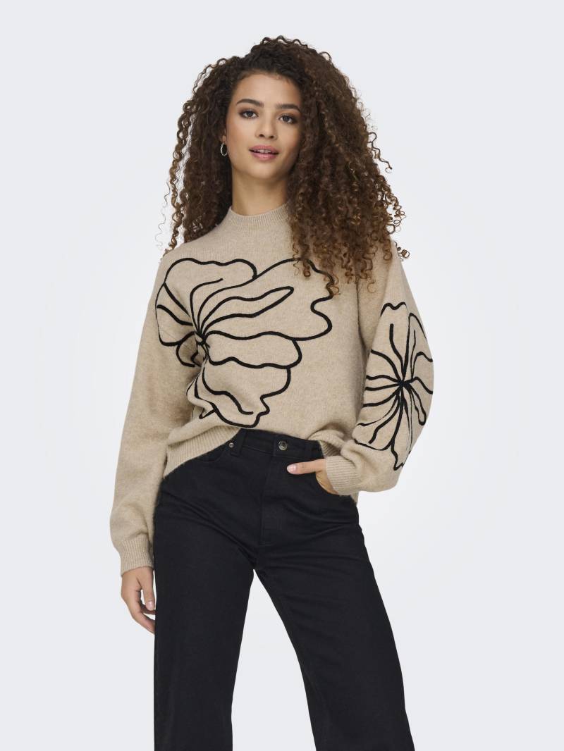 JDY - JDYJELLA L/S FLOWER PULLOVER KNT NOOS cement - Gr. - S von JDY