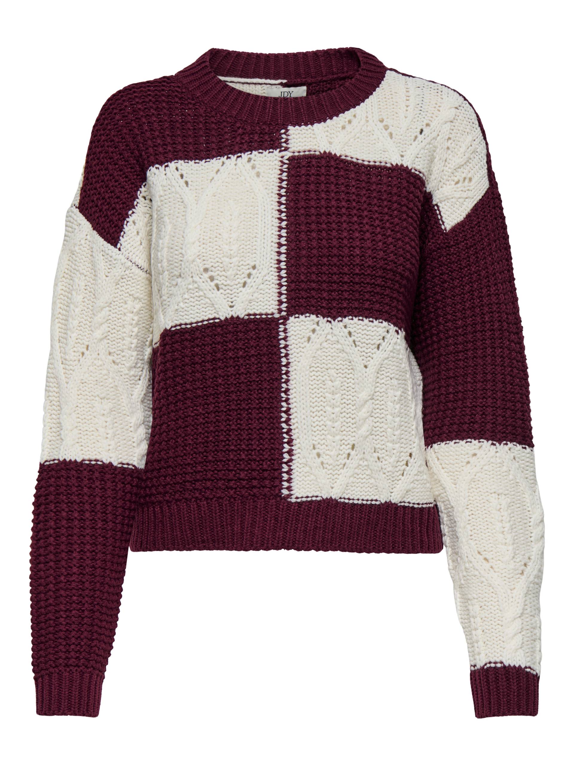 JDY - JDYJUSTY L/S MIX STRUC PULLOVER KNT NOOS cabernet - Gr. - XS von JDY