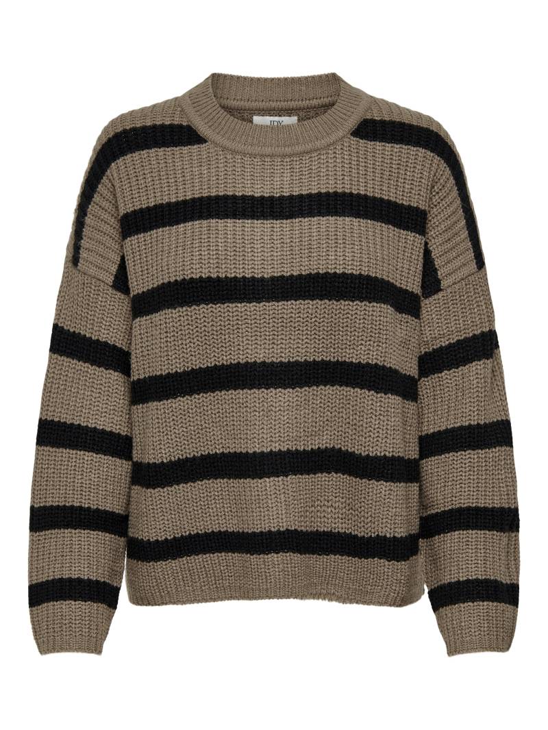 JDY - JDYJUSTY L/S STRIPE PULLOVER KNT NOOS walnut - Gr. - L von JDY