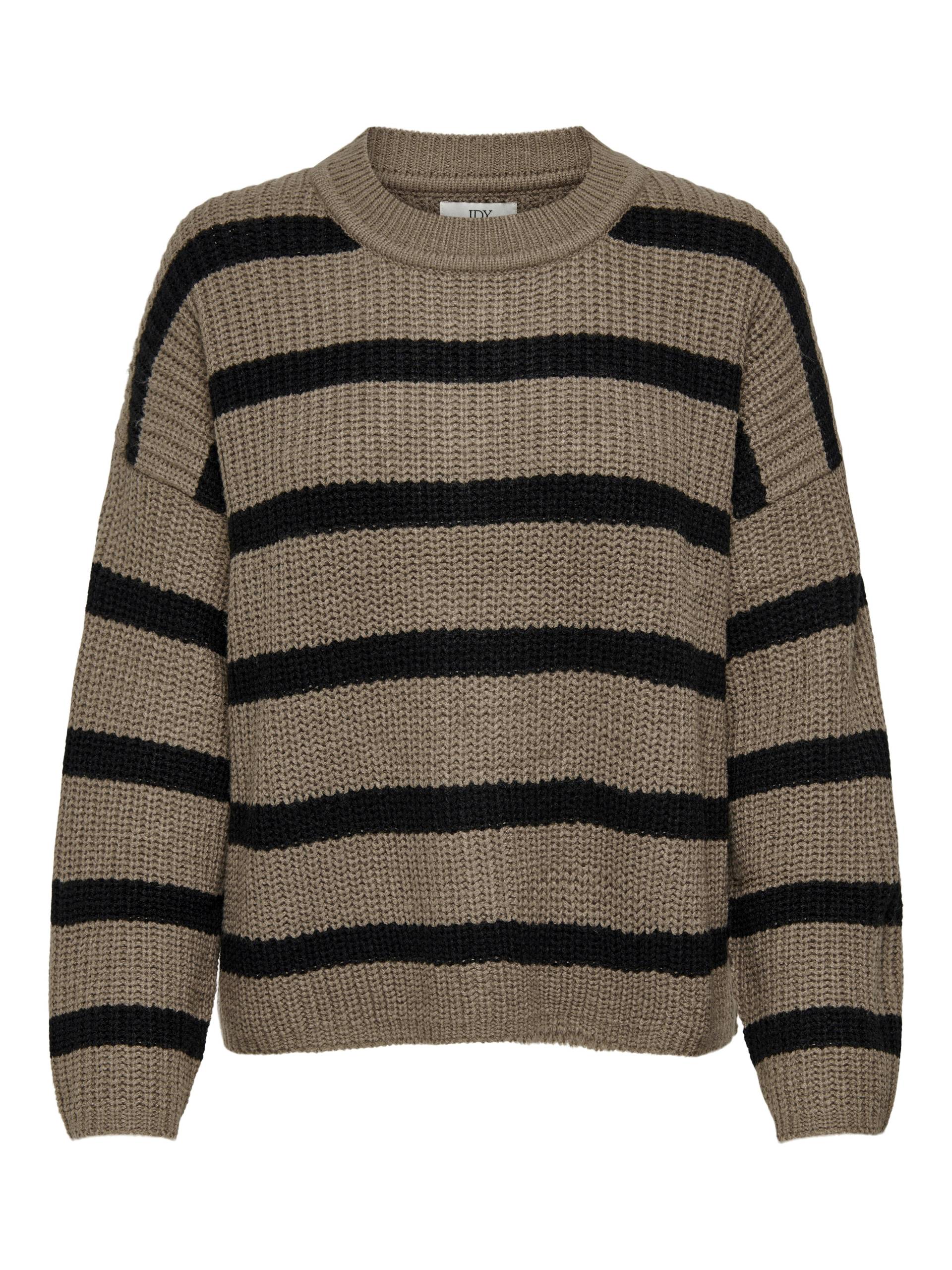 JDY - JDYJUSTY L/S STRIPE PULLOVER KNT NOOS walnut - Gr. - XL von JDY