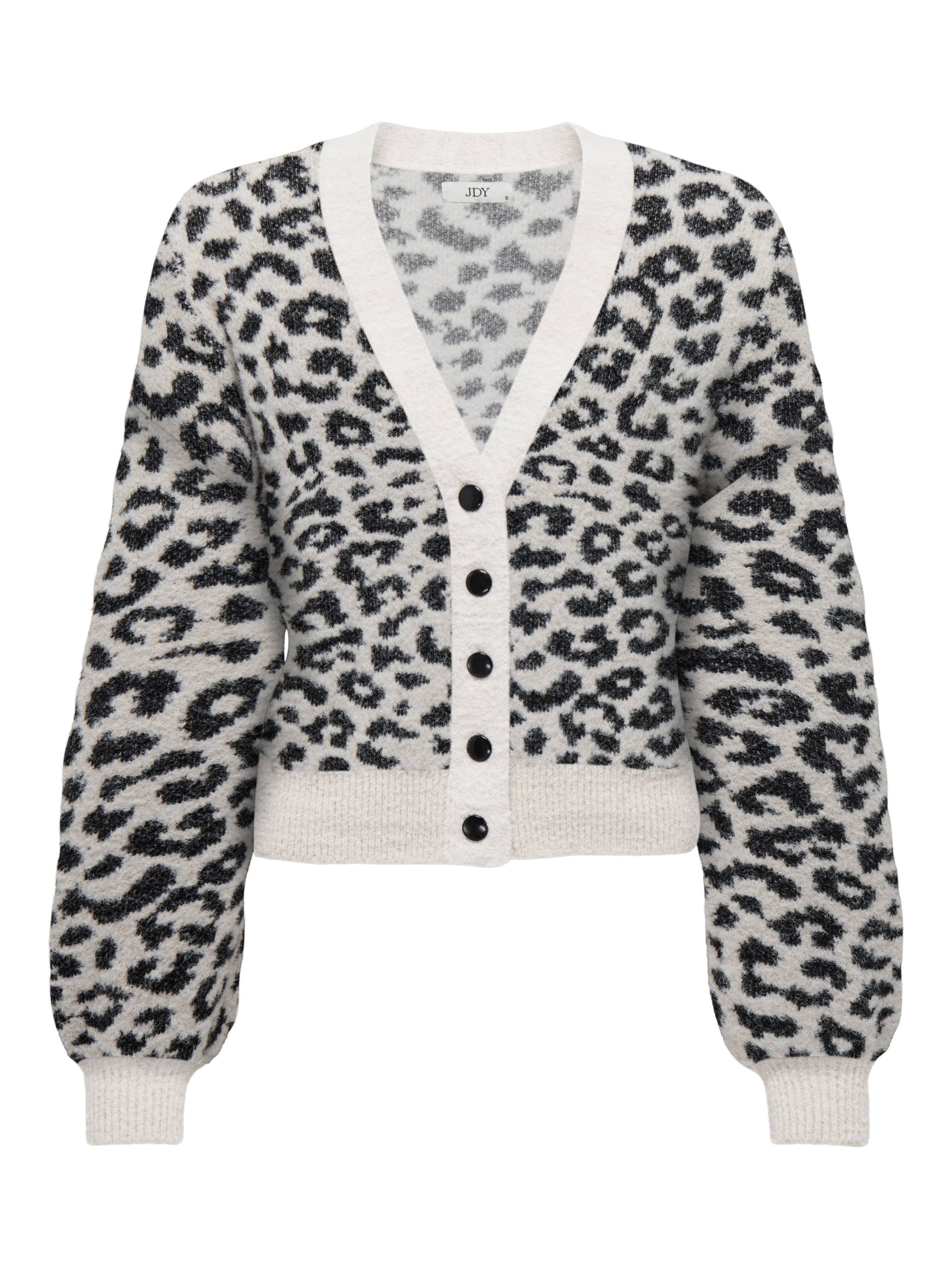 JDY - JDYLORRAINE ANIMAL SHORT CARDIGAN KNT cement - Gr. - M von JDY