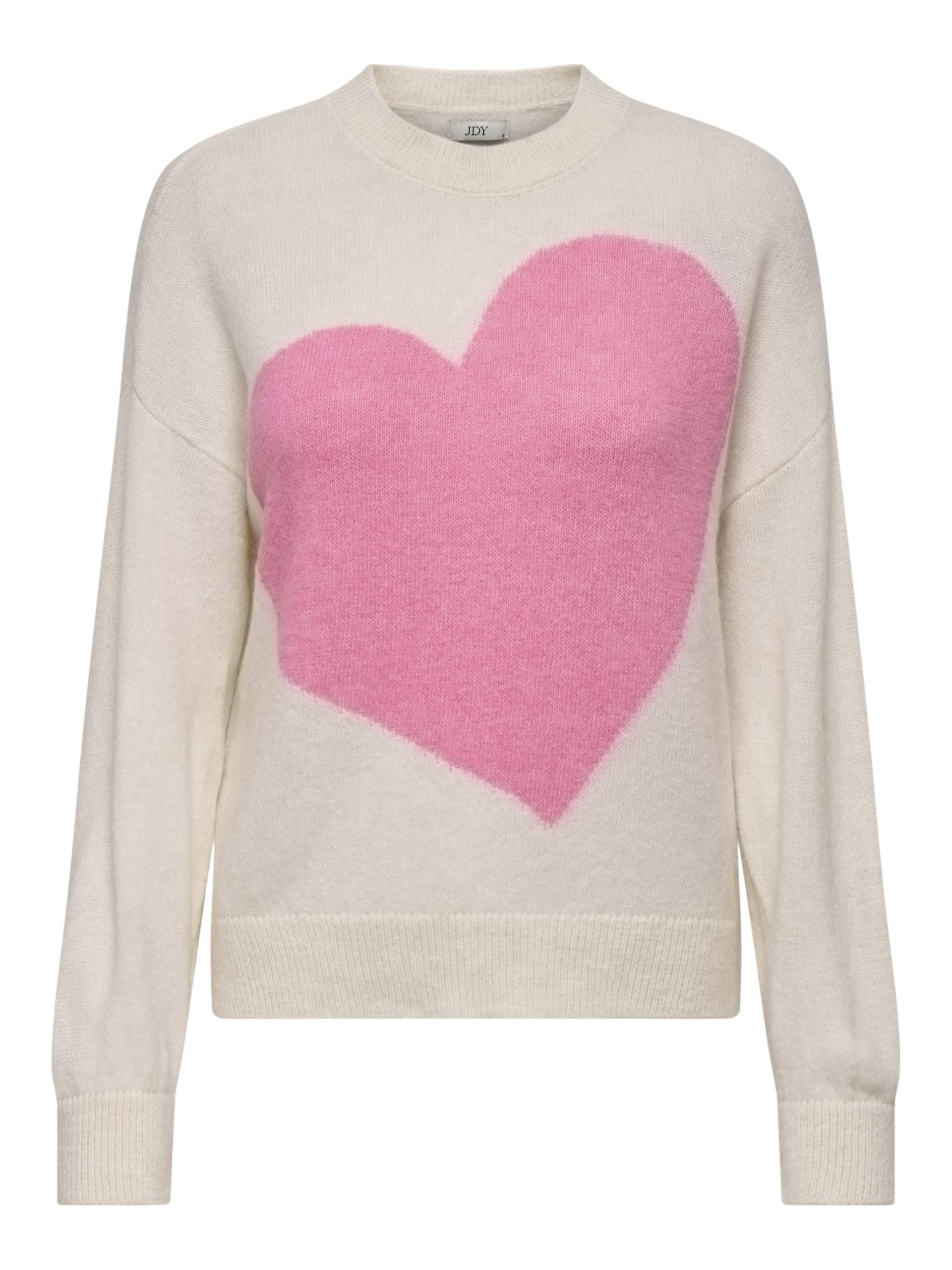 JDY - JDYLOVELLA L/S HEART PULLOVER KNT cloud dancer - Gr. - S von JDY