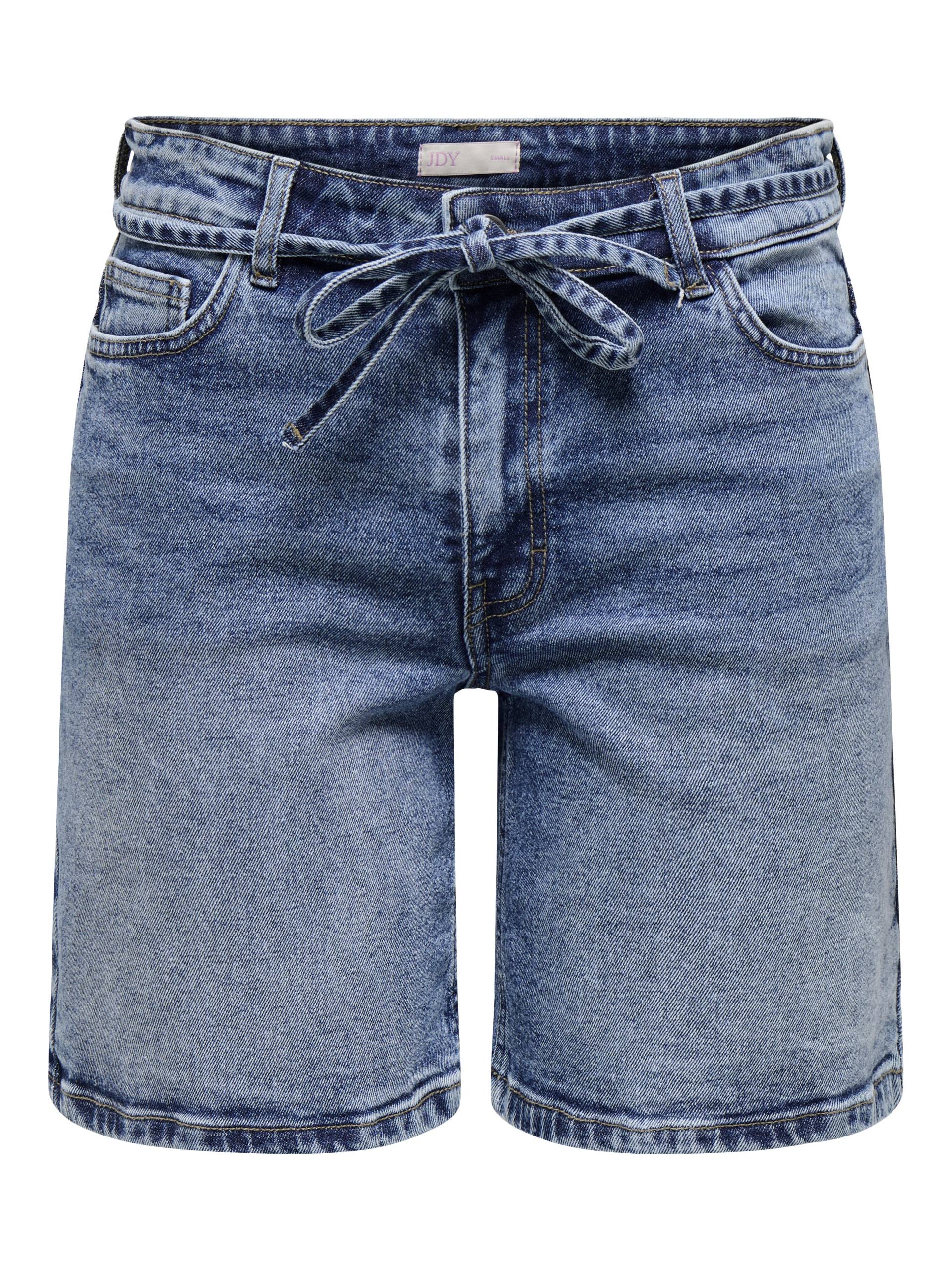 JDY - JDYLULLU TIE MIDWAIST LONG SHORTS DB DNM dark blue denim - Gr. - XL von JDY