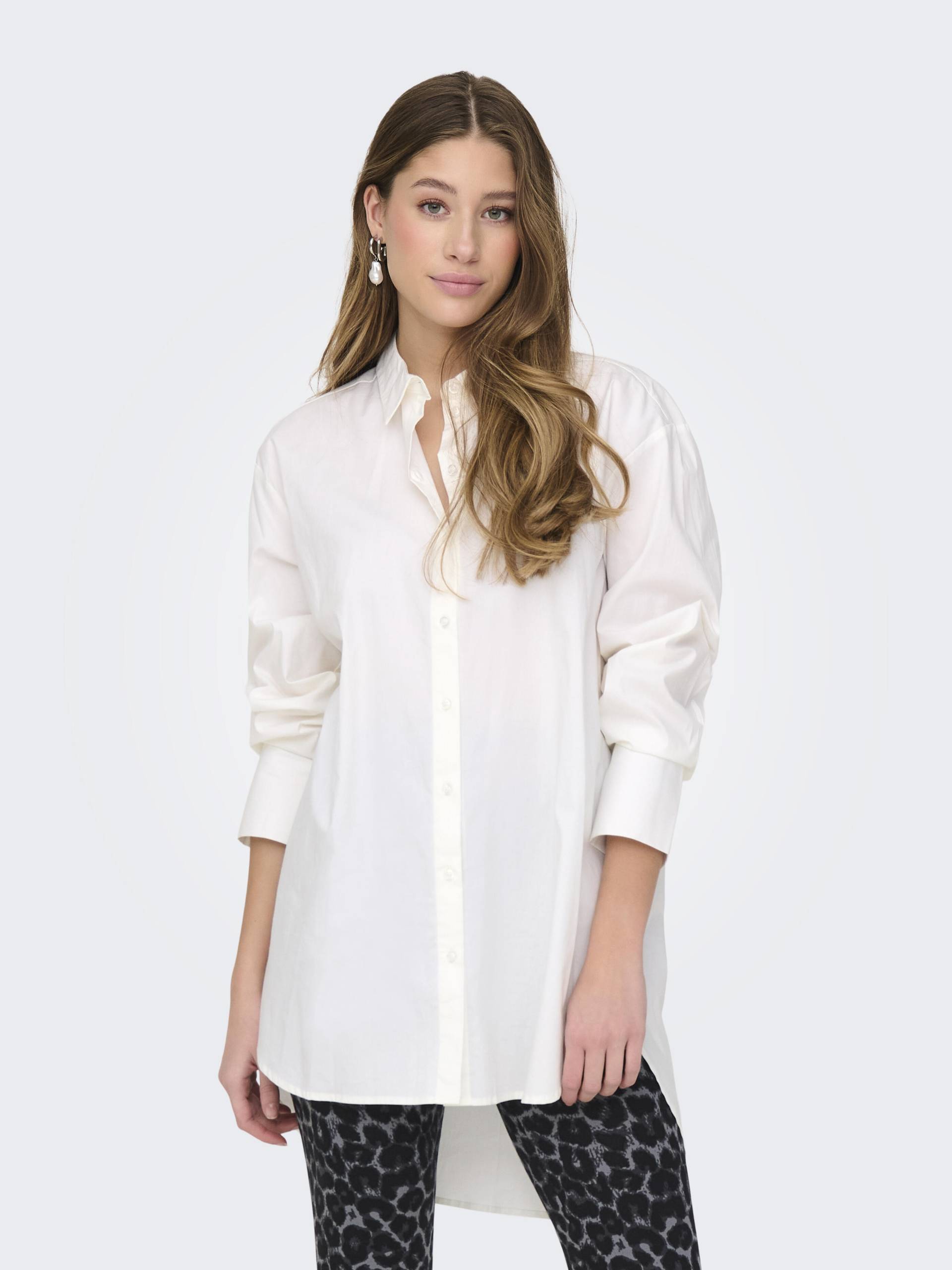 JDY - JDYMIO L/S LONG SHIRT WVN NOOS white - Gr. - 36 von JDY