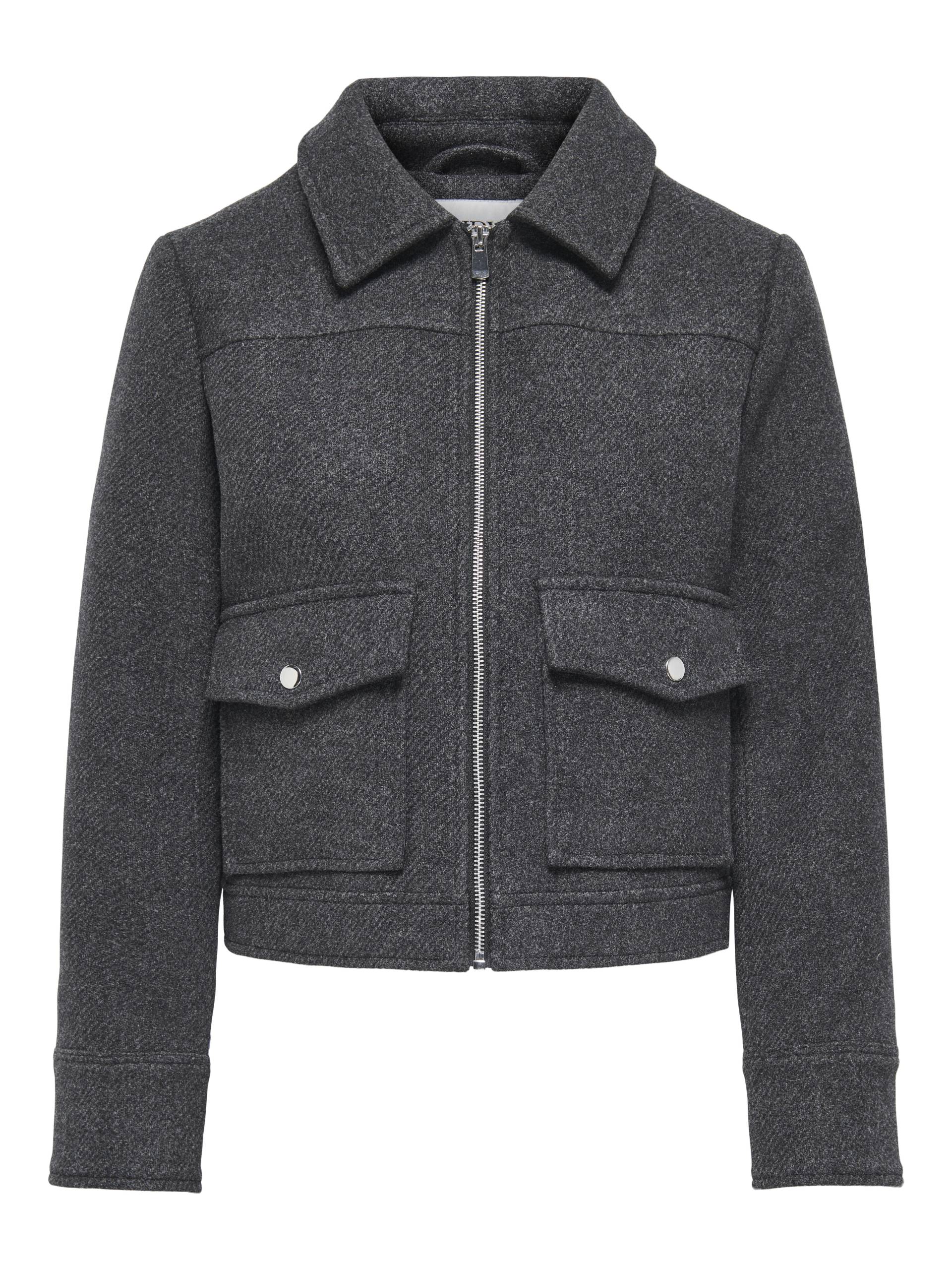 JDY - JDYNELLY SHORT ZIP JACKET OTW HAB black - Gr. - XXL von JDY