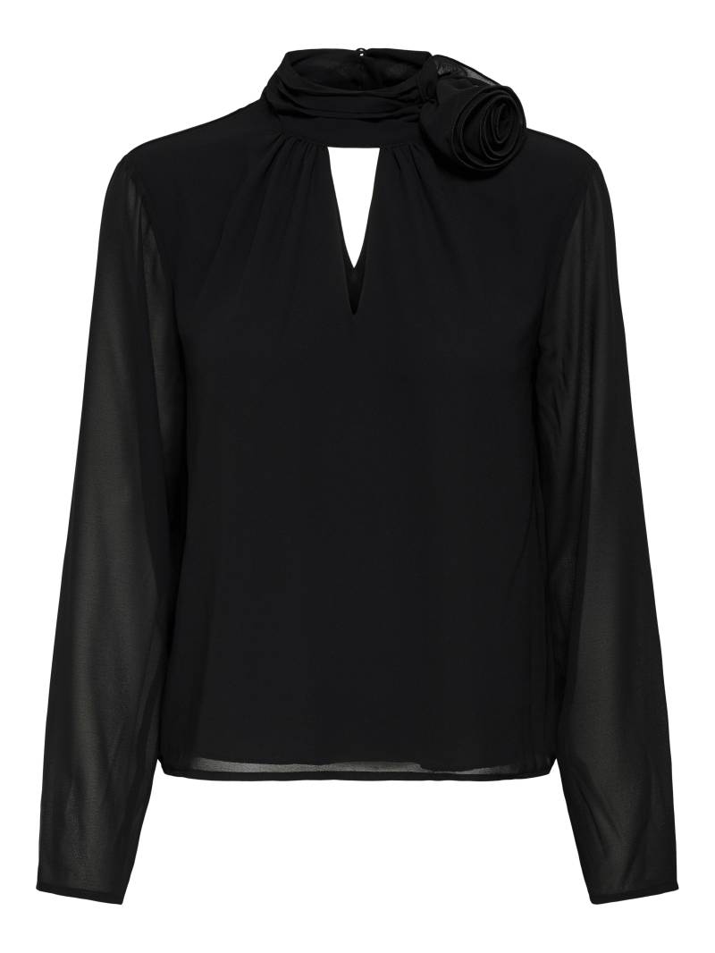 JDY - JDYNOMI L/S HIGH NECK ROSE TOP WVN black - Gr. - S von JDY