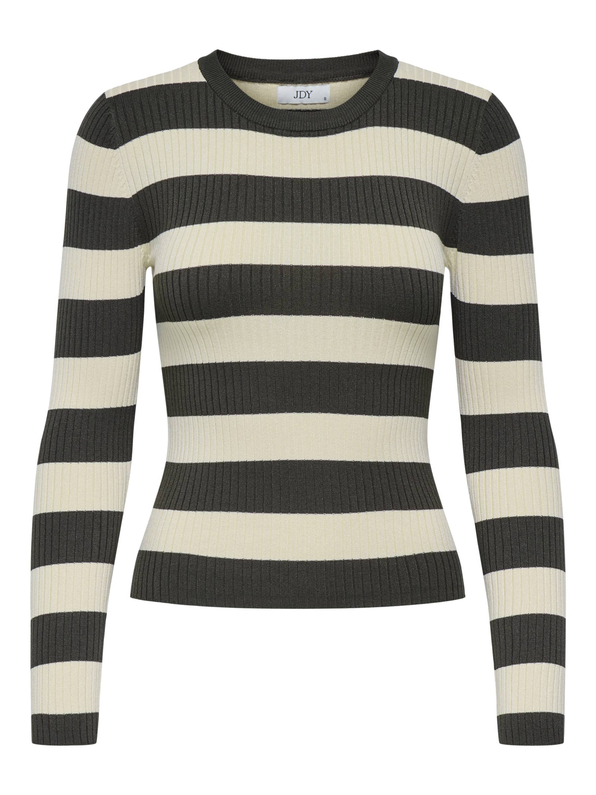 JDY - JDYPLUM L/S O-NECK PULLOVER KNT NOOS black olive - Gr. - L von JDY