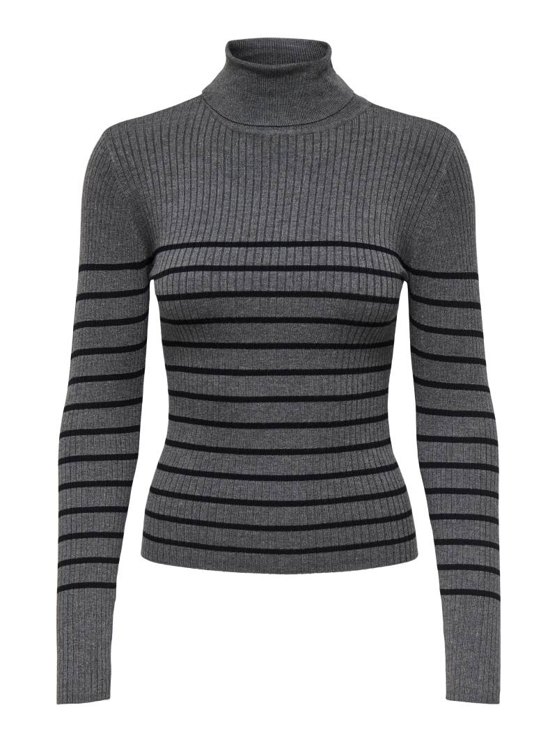 JDY - JDYPLUM L/S ROLL NECK PULLOVER KNT dark grey melange - Gr. - L von JDY