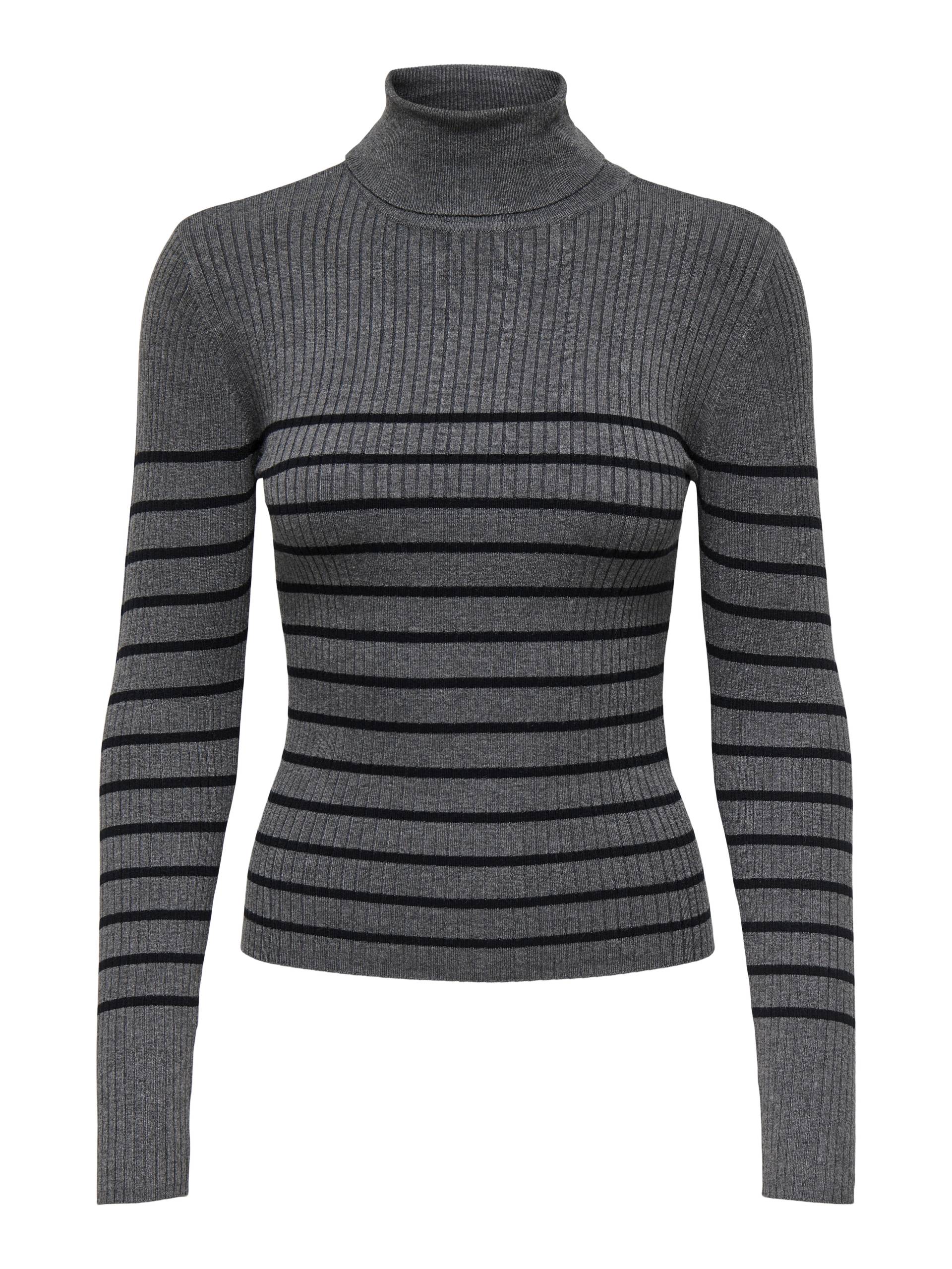 JDY - JDYPLUM L/S ROLL NECK PULLOVER KNT dark grey melange - Gr. - M von JDY