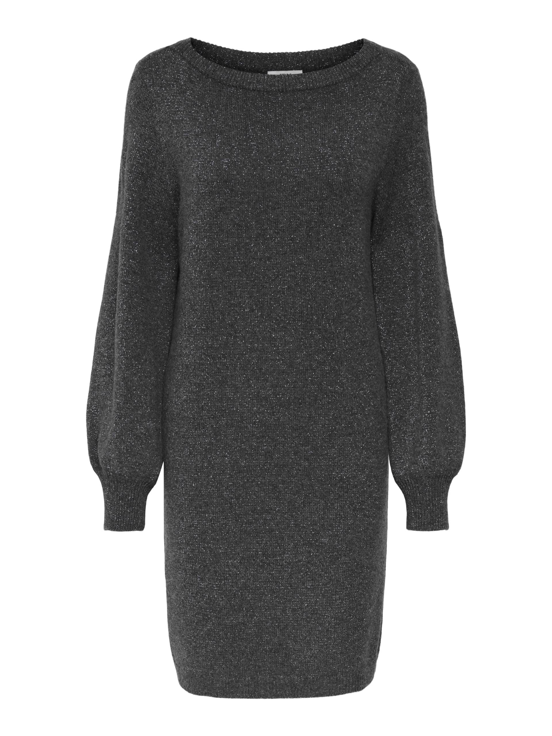 JDY - JDYRUE GLITTER L/S BOATNECK DRESS KNIT dark grey melange - Gr. - M von JDY