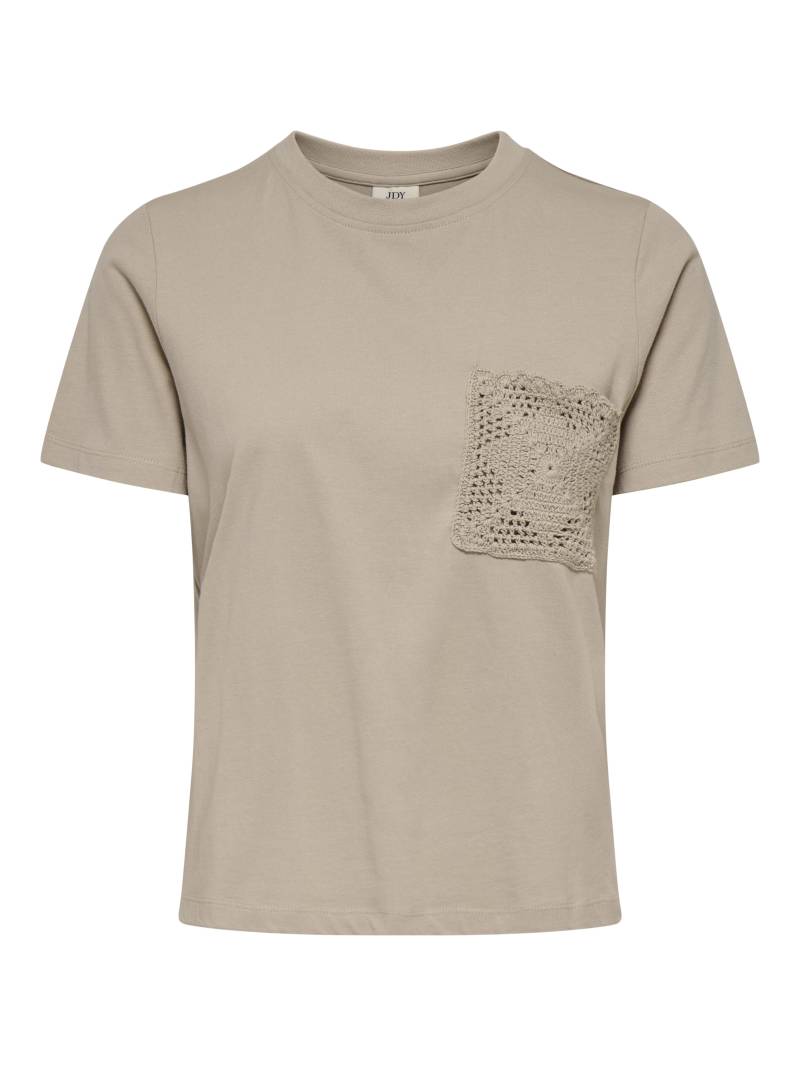 JDY - JDYSELMA S/S CROCHET POCKET TOP JRS NOOS chateau gray - Gr. - S von JDY