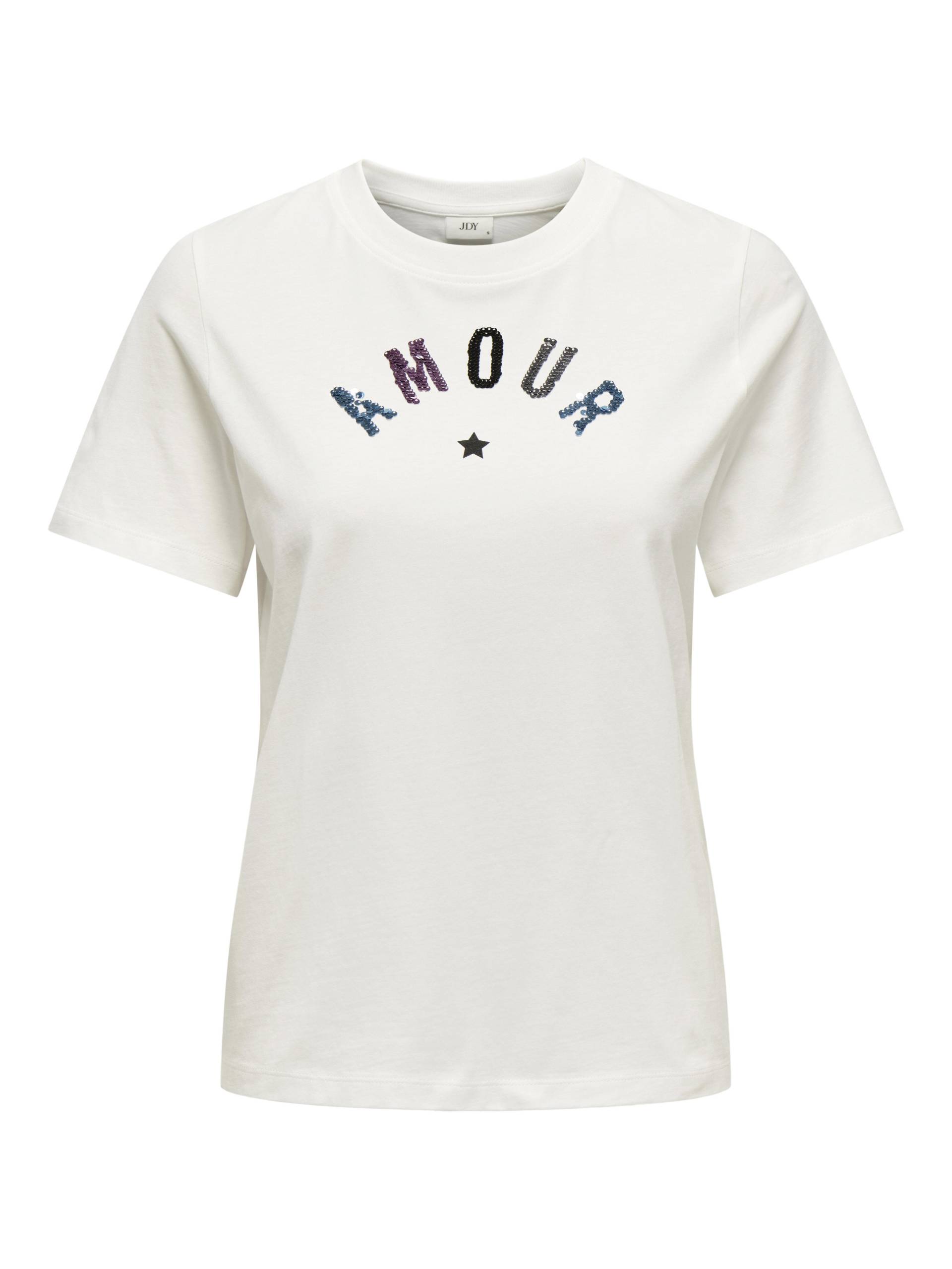 JDY - JDYSTAY PISA S/S PRINT TOP JRS cloud dancer - Gr. - XL von JDY