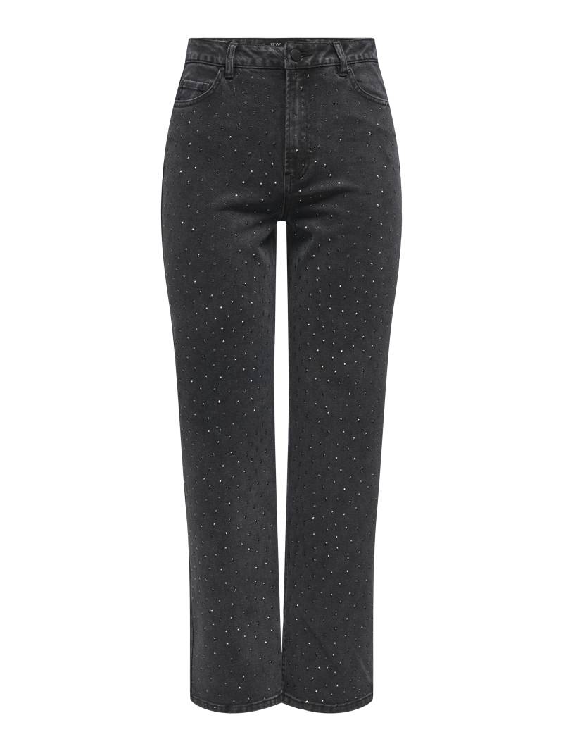 JDY - JDYSTINE STONE HW STRAIGHT JEANS DNM black denim von JDY