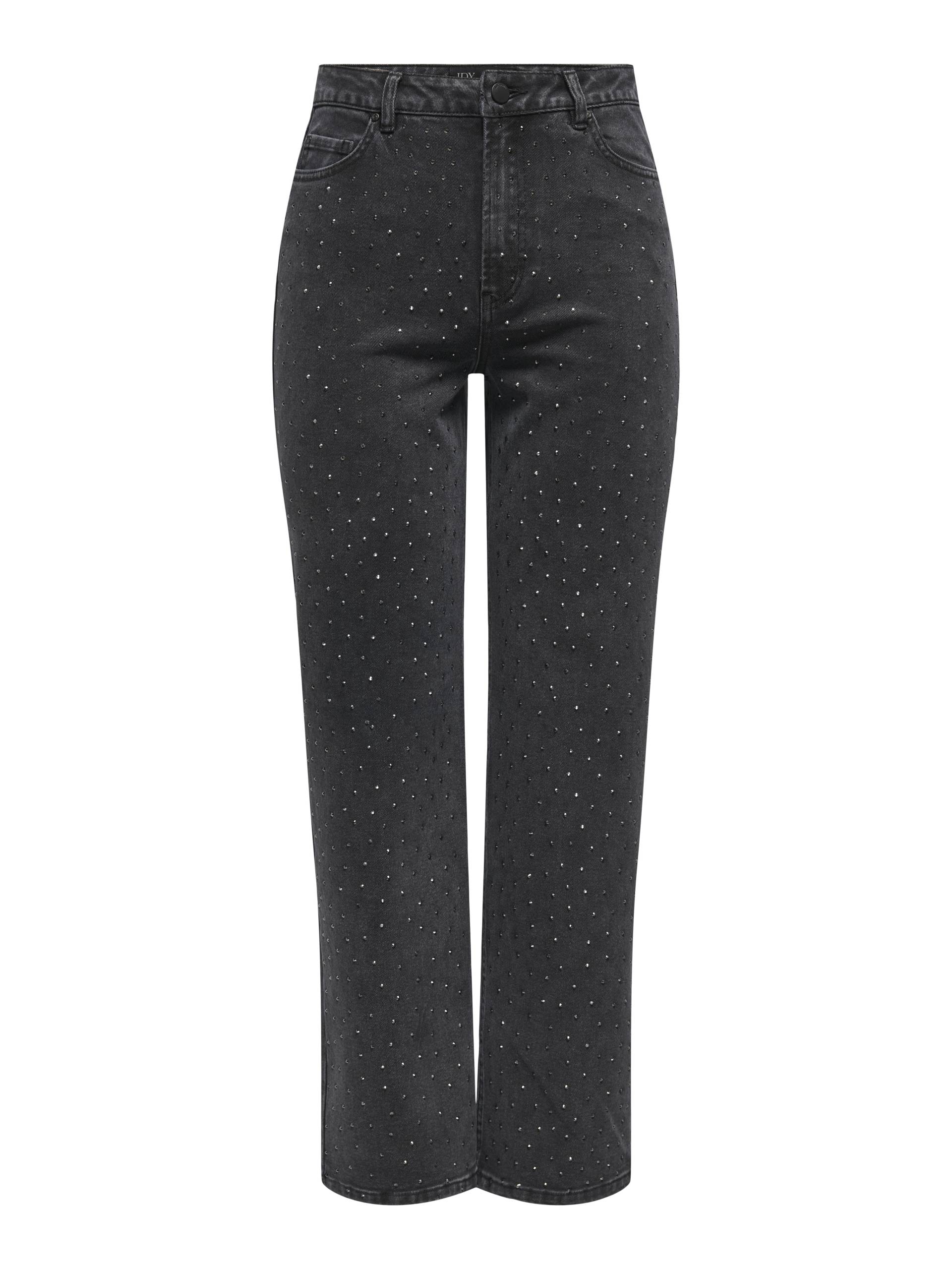 JDY - JDYSTINE STONE HW STRAIGHT JEANS DNM black denim von JDY