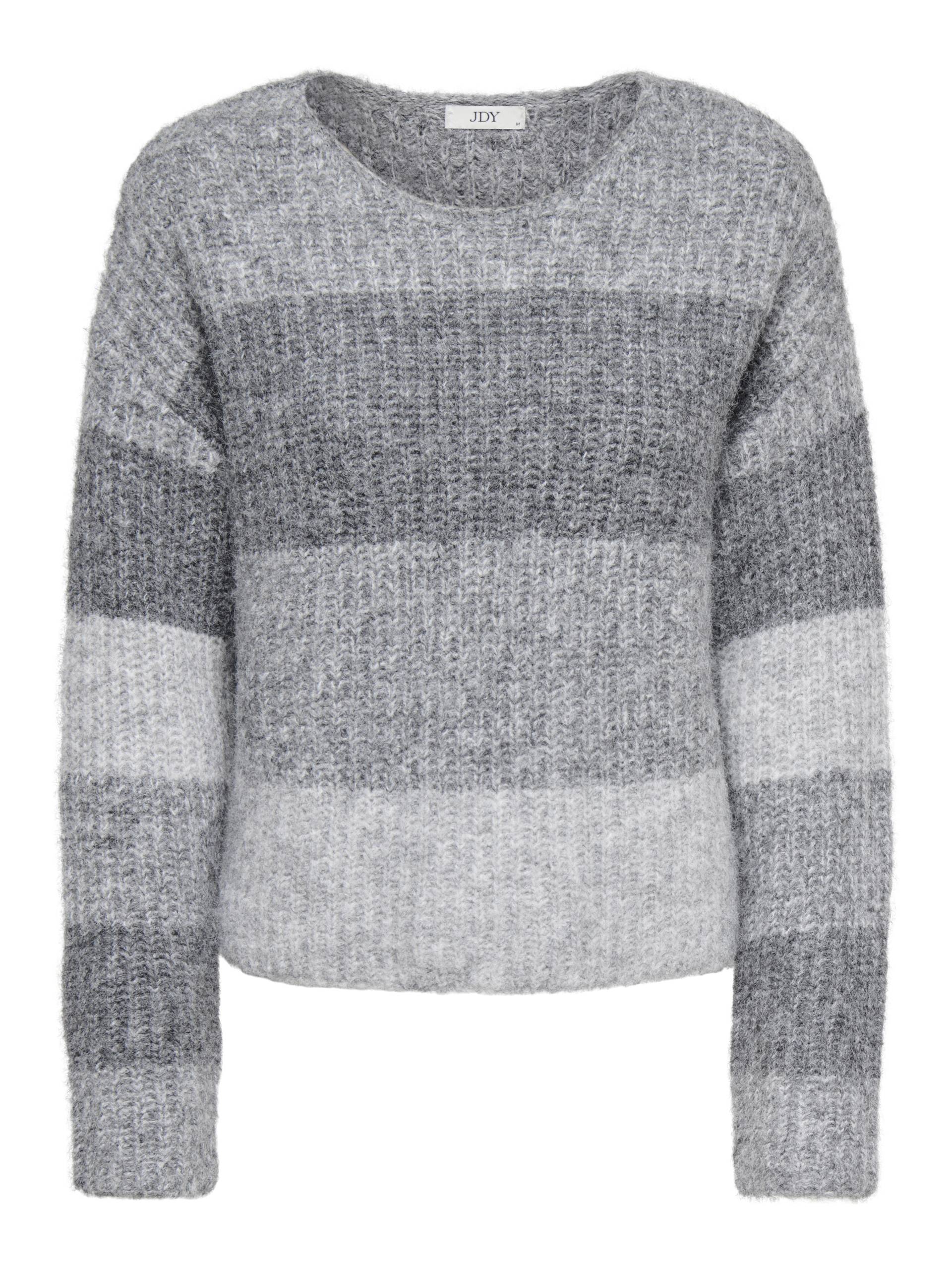 JDY - JDYVERONICA L/S O-NECK PULLOVER KNT dark grey melange - Gr. - S von JDY