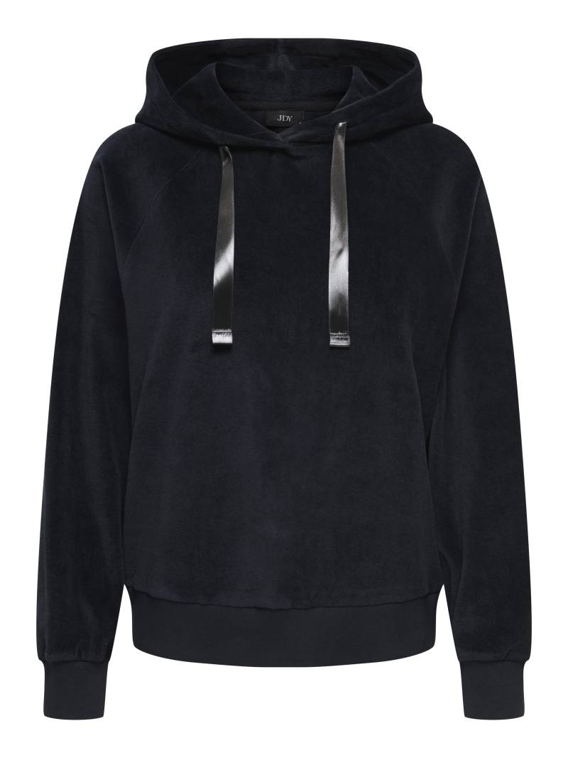 JDY - JDYVIDA L/S VELVET HOODIE TOP JRS DIA black - Gr. - L von JDY