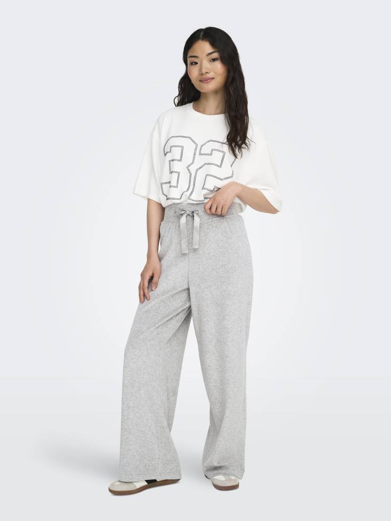 JDY - JDYVIDA VELVET PANT JRS DIA light grey melange von JDY