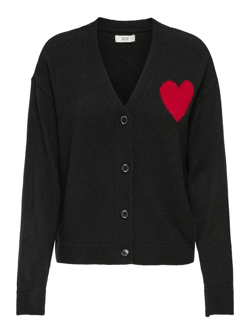 JDY - JDYVITTORIA L/S HEART CARDIGAN KNT black - Gr. - M von JDY