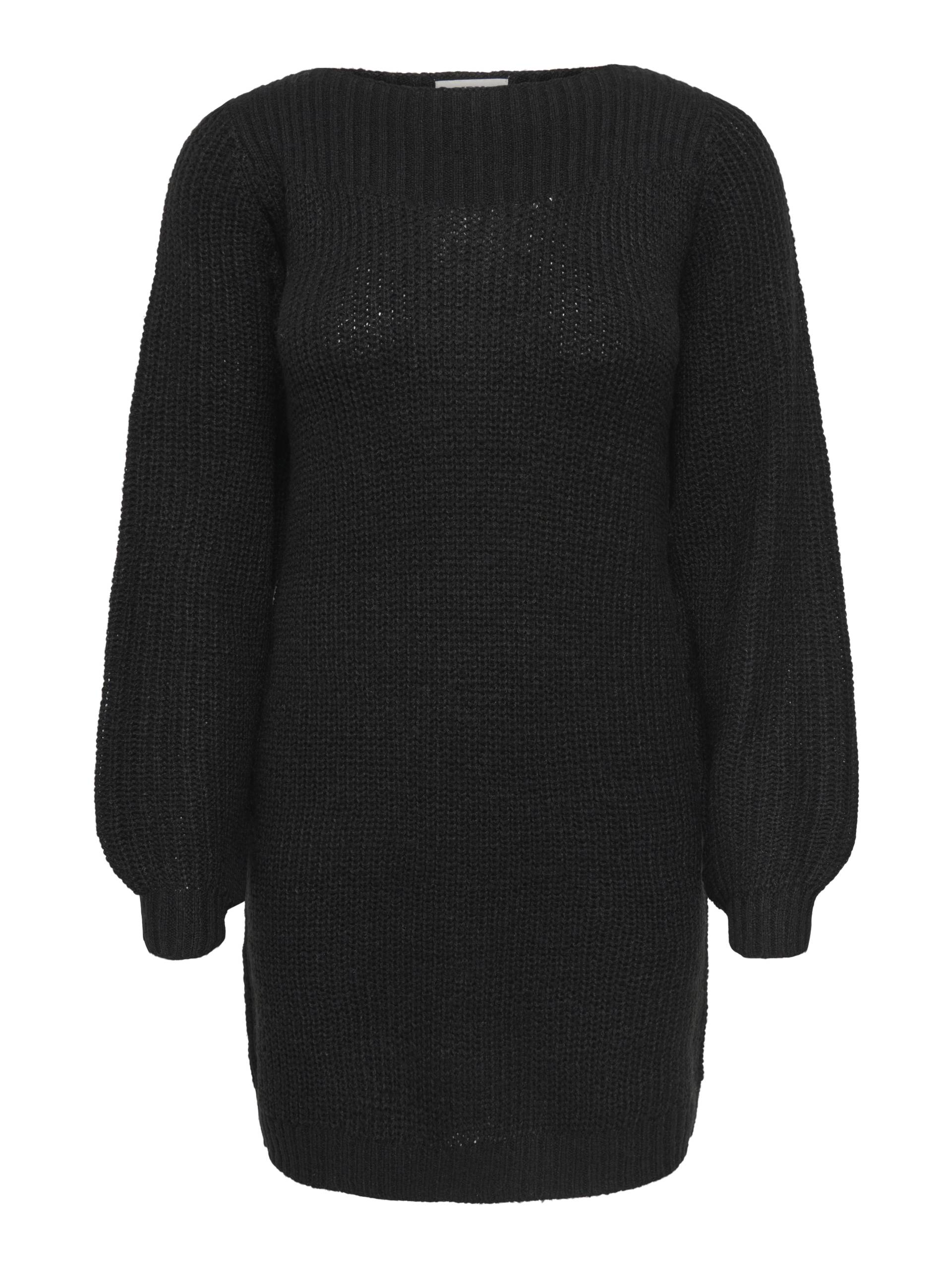 JDY - JDYWHITNEY MEGAN L/S BOAT DRESS KNT NOOS black - Gr. - L von JDY