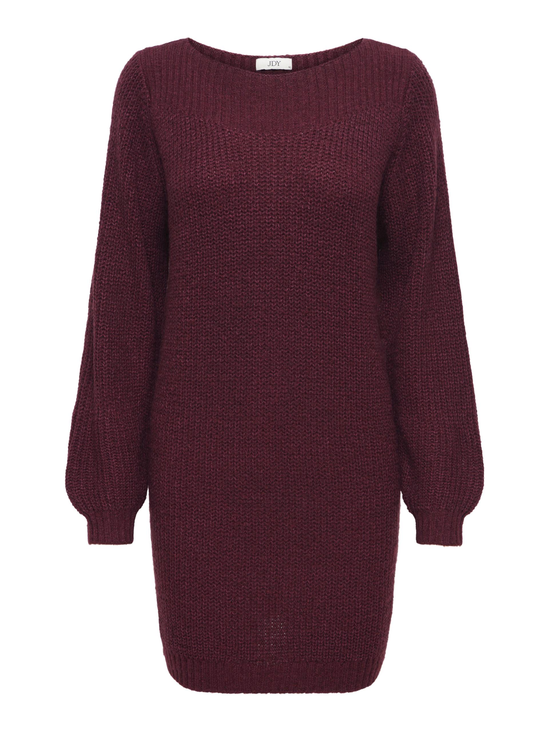 JDY - JDYWHITNEY MEGAN L/S BOAT DRESS KNT NOOS cabernet - Gr. - S von JDY