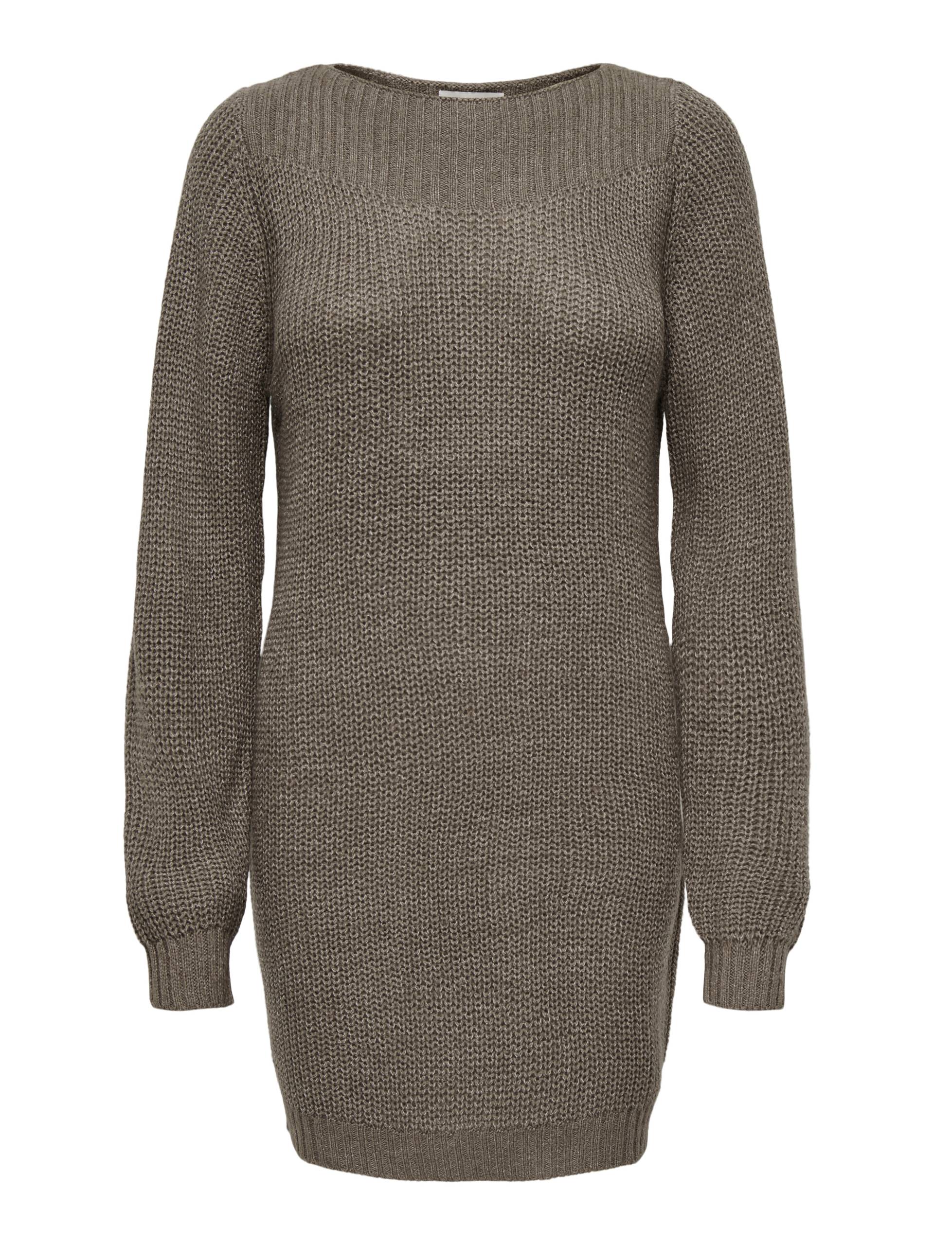 JDY - JDYWHITNEY MEGAN L/S BOAT DRESS KNT NOOS walnut - Gr. - S von JDY