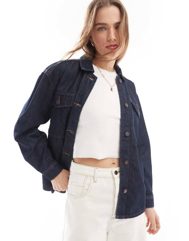 JDY - Jeansjacke in dunkler Waschung-Marineblau von JDY