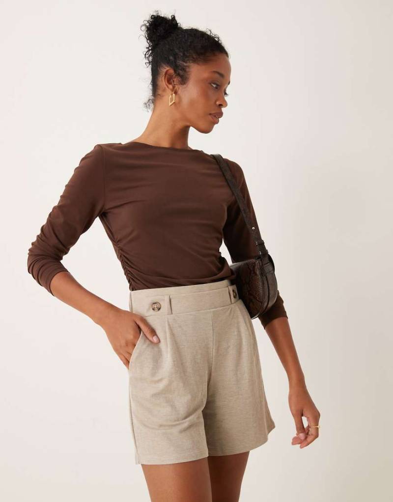 JDY - Jersey-Shorts in Beige, Kombiteil-Neutral von JDY