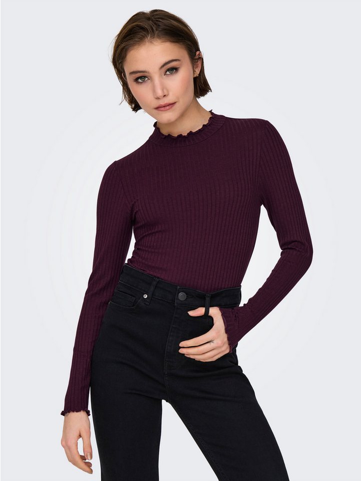 JDY Langarmbluse JDYFRANSISKA L/S HIGHNECK TOP JRS NOOS mit gewellten Säumen JDY Langarmbluse JDYFRANSISKA L/S HIGHNECK TOP JRS NOOS mit gewellten Säumen von JDY