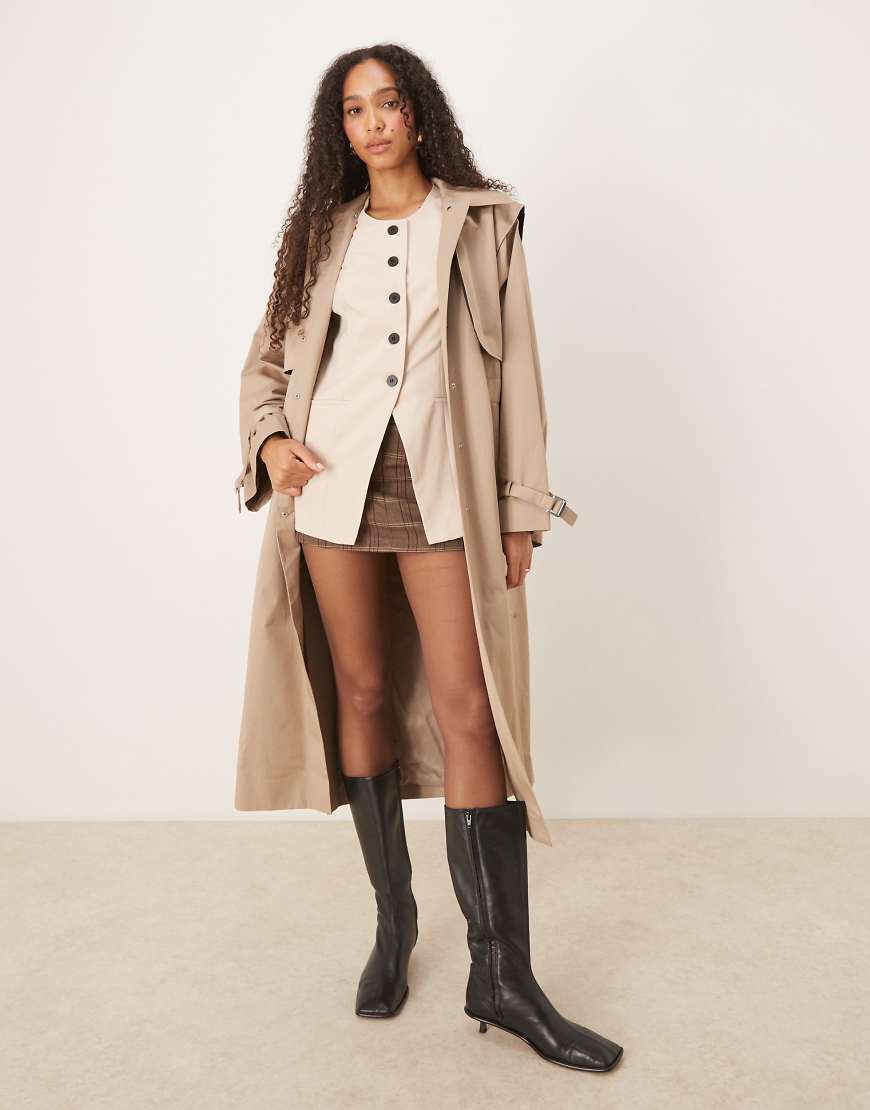 JDY - Longline-Weste in Steinbeige mit Knopfleiste-Neutral von JDY