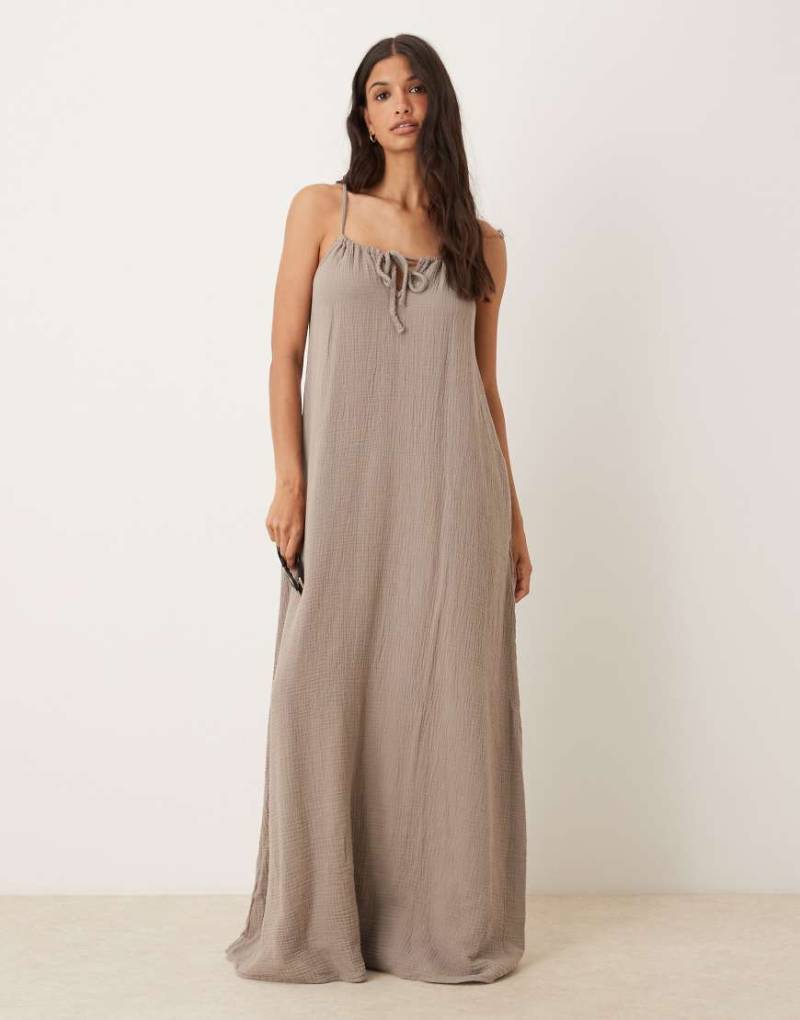 JDY - Maxikleid aus Musselin in Braun-Brown von JDY