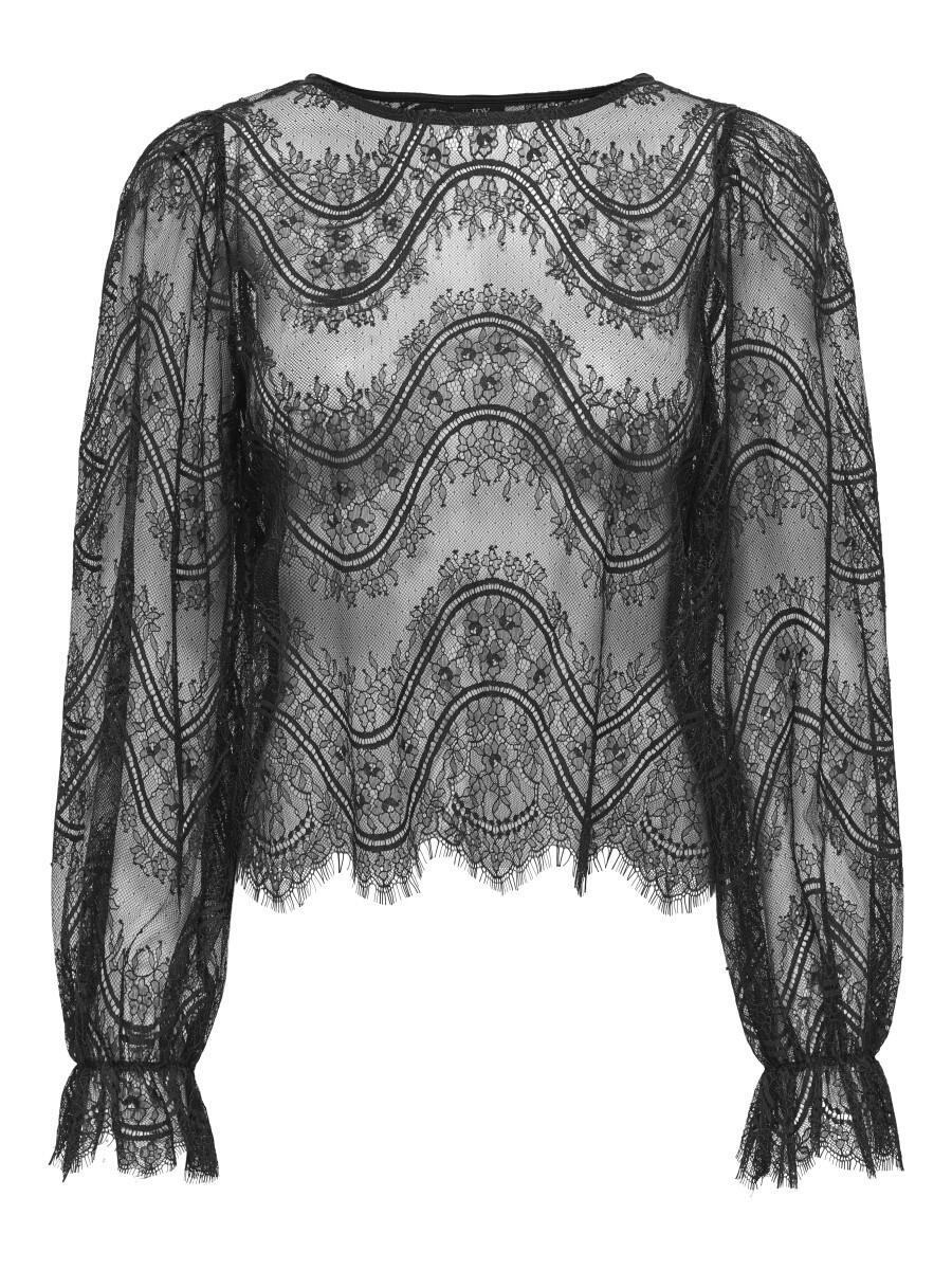 JDY - Oberteil in Dentelle - Jdyalice schwarz - Gr. - XS von JDY