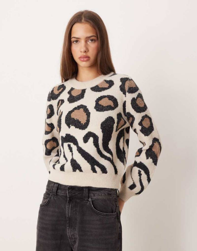 JDY - Pullover in Braun mit Tierfellmuster-Brown von JDY