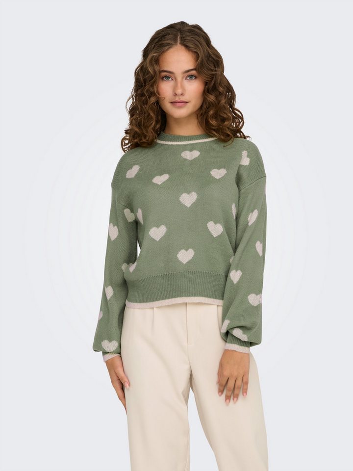 JDY Rundhalspullover JDYROMANCE L/S JACQ. PULLOVER KNT NOOS von JDY