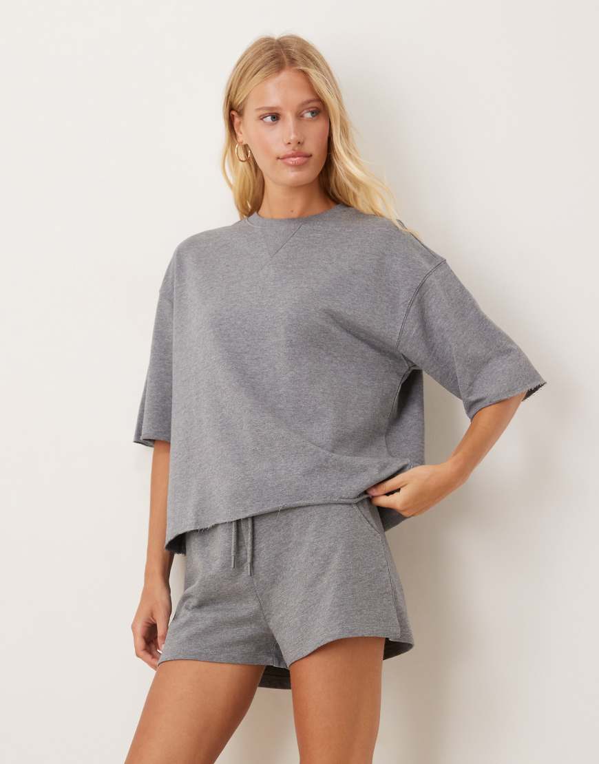 JDY - Schweres Jersey-T-Shirt in Grau, Kombiteil von JDY