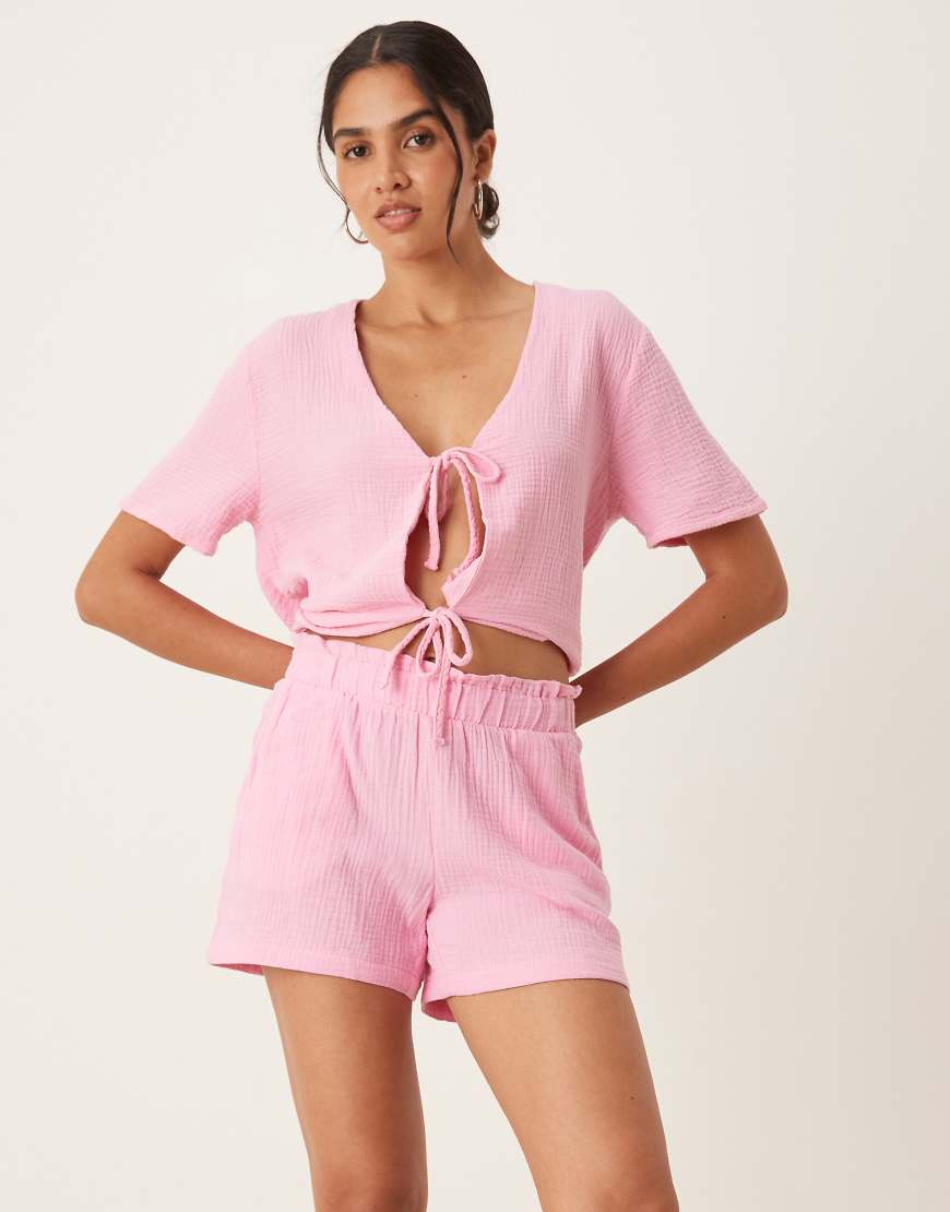 JDY - Shorts aus Musselinstoff in Rosa, Kombiteil JDY - Shorts aus Musselinstoff in Rosa, Kombiteil von JDY