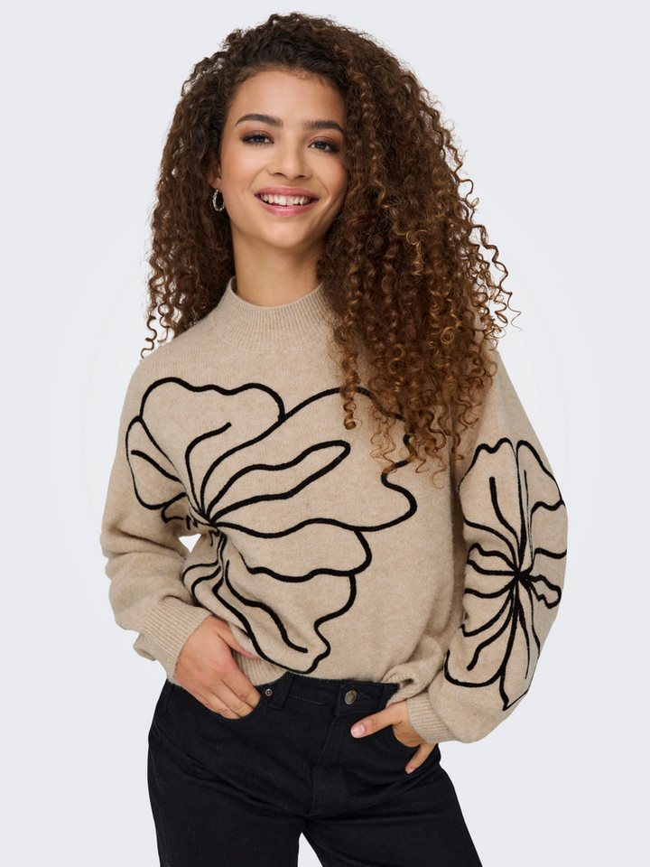 JDY Strickpullover JDYJELLA L/S FLOWER PULLOVER KNT NOOS von JDY