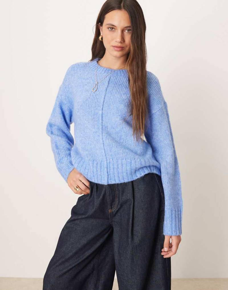 JDY - Strickpullover in Blau mit Ziernaht von JDY